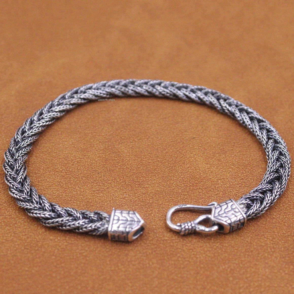 Real 925 Sterling Silver Bracelet For Men Women 5mm Weave Curb Link 7.5-8.2inch
