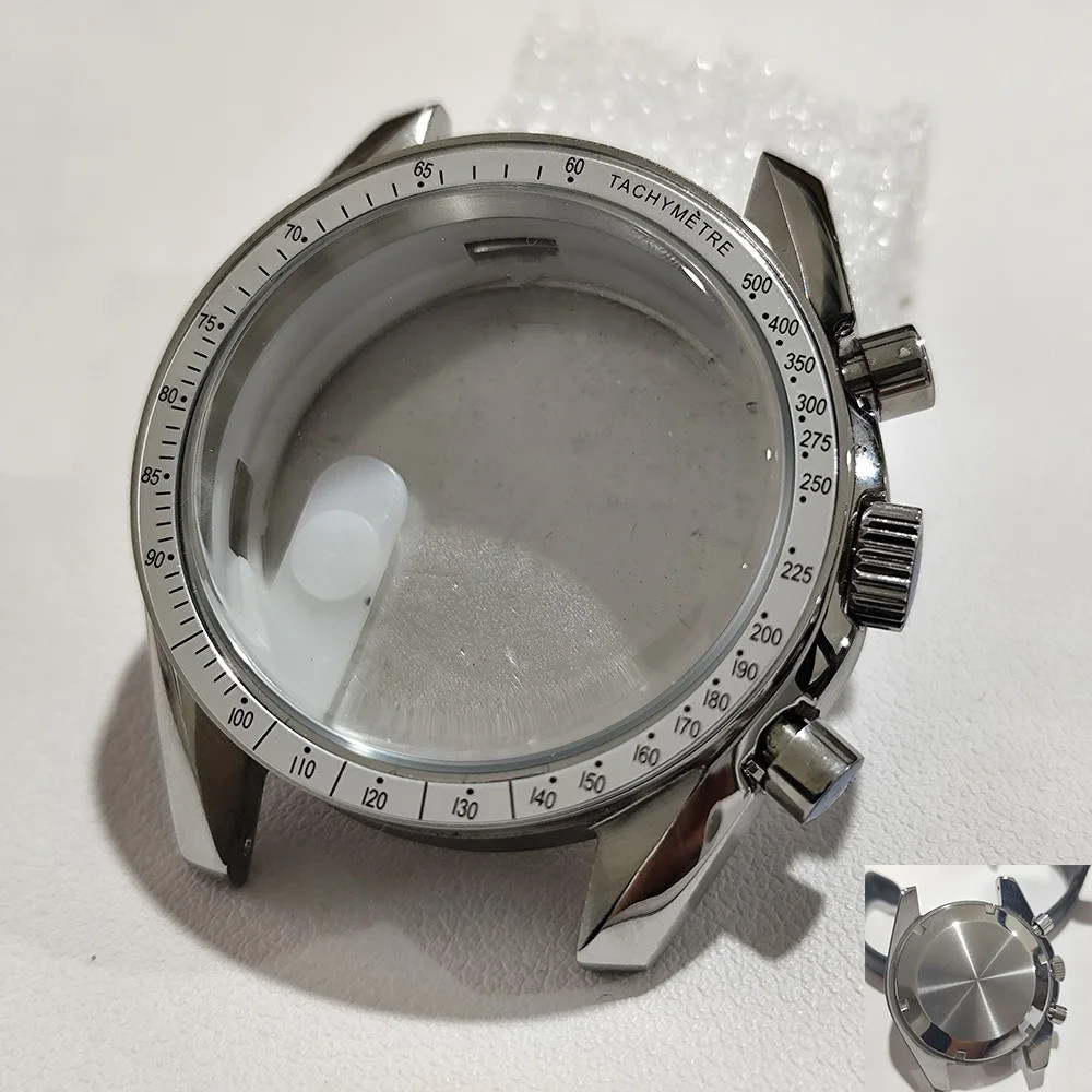 For VK63 Moon Watch 39.7MM Case Moon Pattern Back Chronograph Stainless Steel