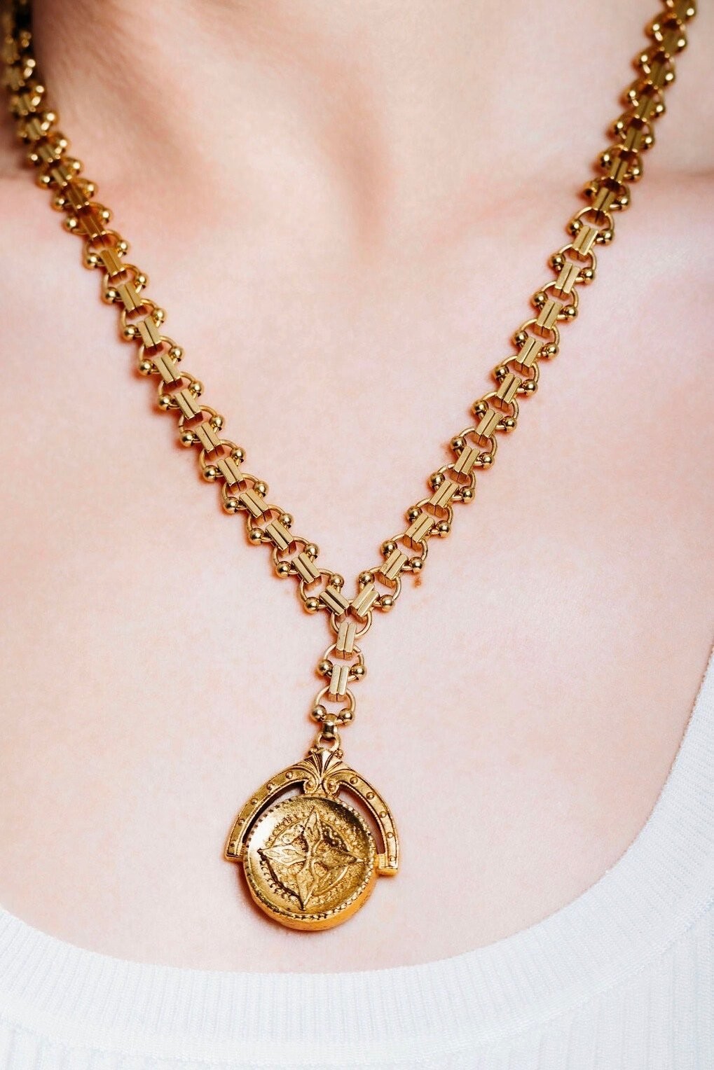Elizabeth Cole Jewelry Shavon Necklace 24K Gold Plated