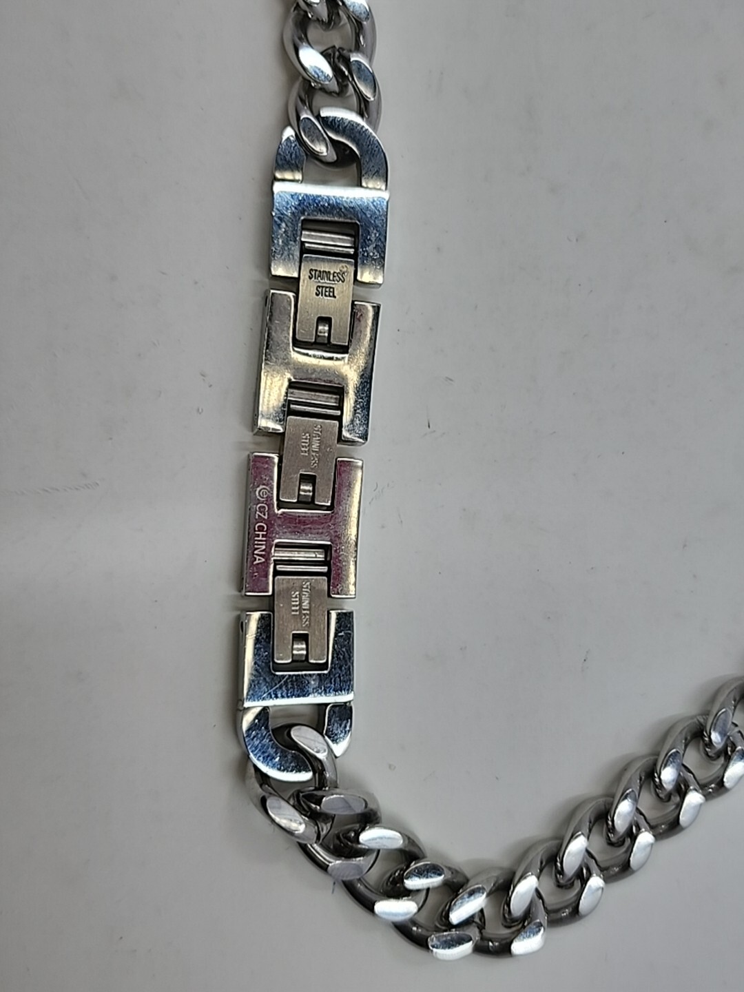 Diamonique Curb Link Collar for Dogs Stainless Stainless Steel