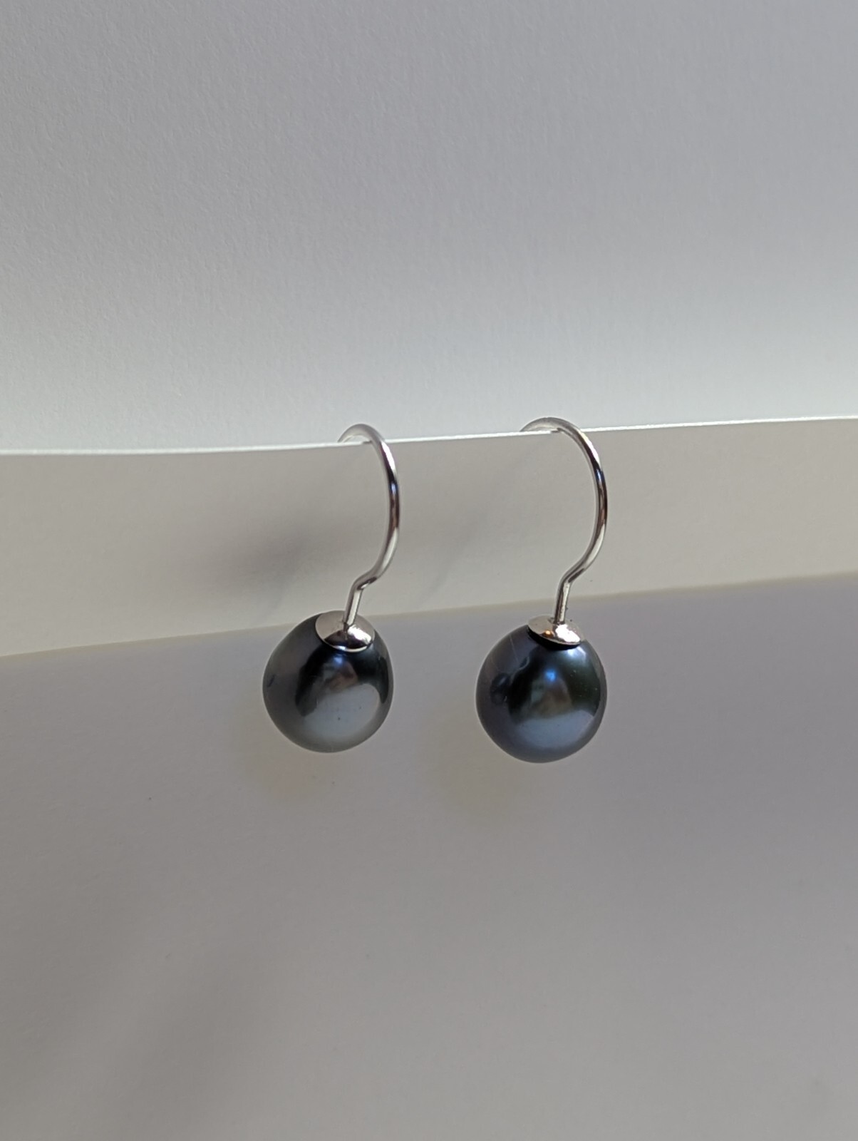 Honora 14K White Gold 0.25MM Peacock Pearl Hook Earrings