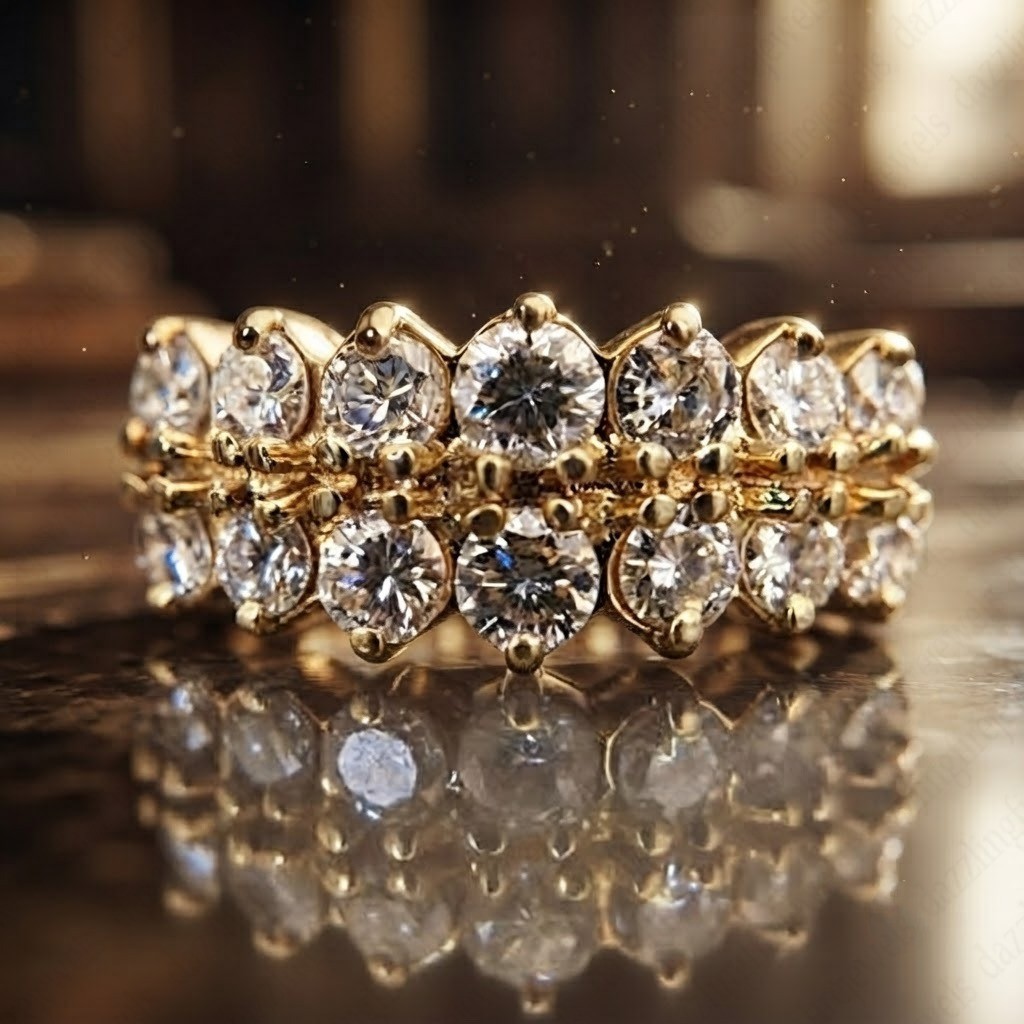 1.00Tcw Round Cut EF VS1 Lab Grown Diamond Wedding Band Ring in 14K Yellow Gold