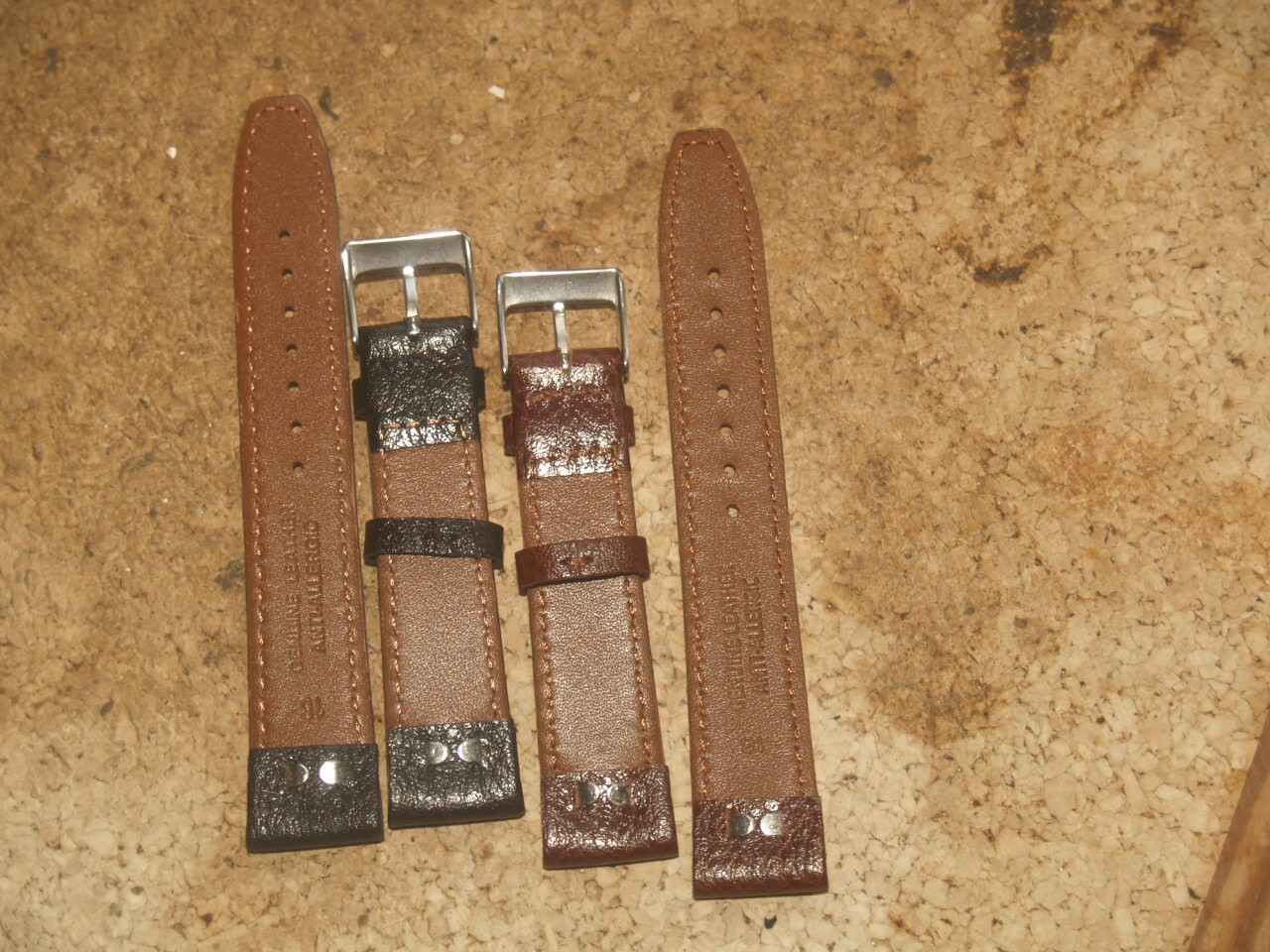 BLACK OR DARK BROWN 18mm OPEN ENDED DENVER CALF LEATHER WATCH STRAP