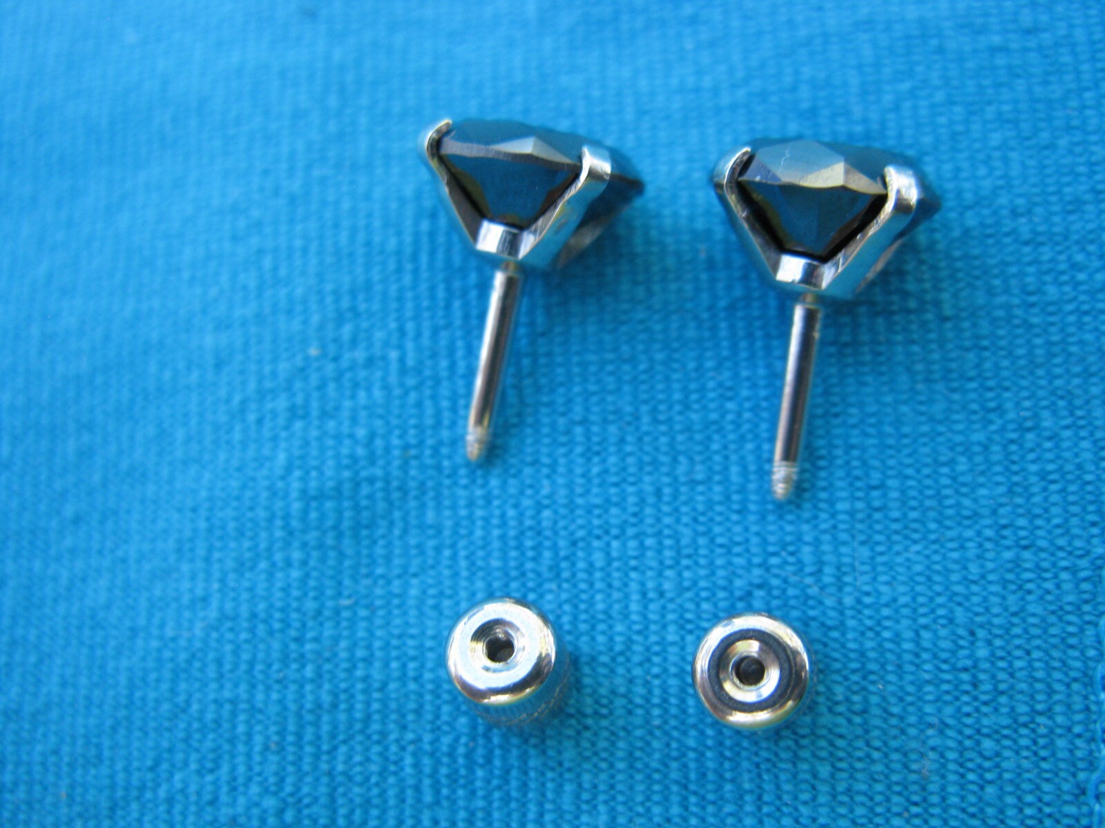 4.10ctw SCREW BACK 100% REAL BLACK DIAMOND EARRINGS,CERTIFICATE,FREE DIA TESTER