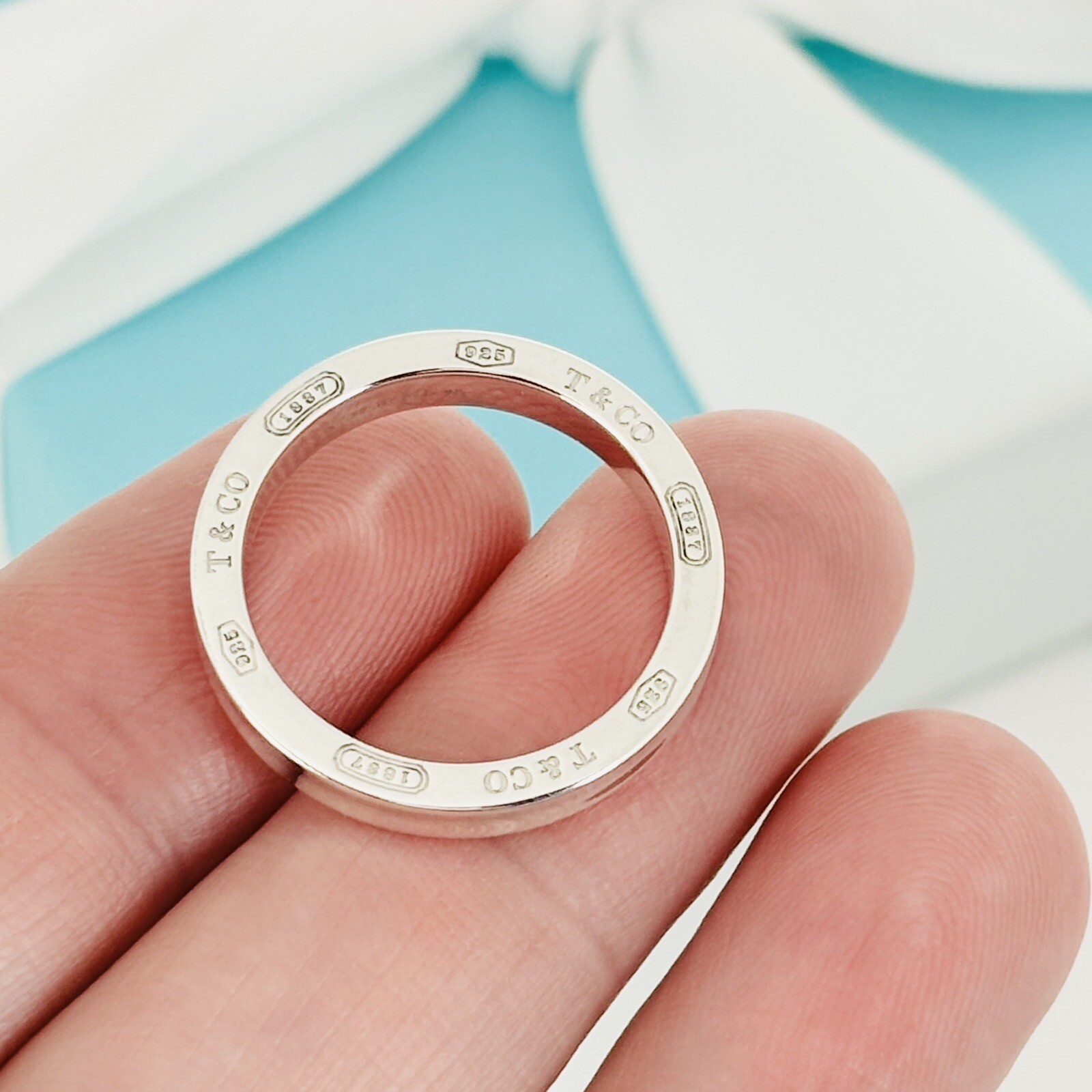 Size 9.5 Tiffany & Co 1837 Ring Concave in Sterling Silver