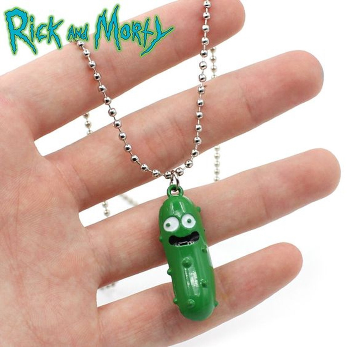 Funny Anime Cartoon Character RICK MORTY PICKLE RICK 3D Pendant Necklace Jewelry