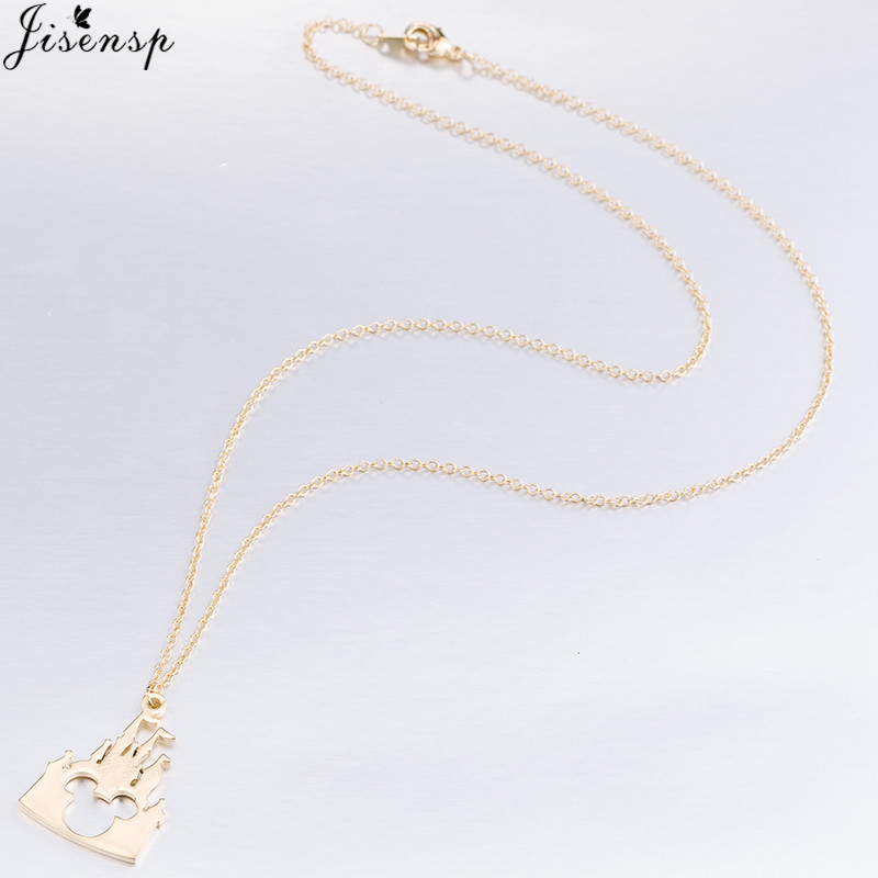 Mickey Mouse Necklace Magic Castle Pendant Womens Fashion Jewelry 71-2