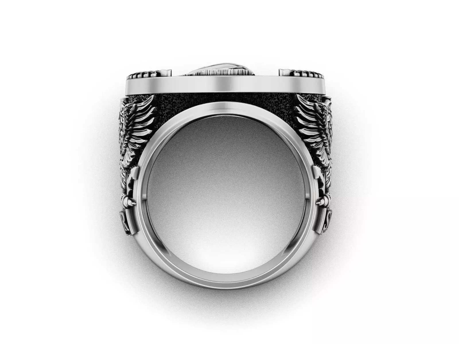 Oxidized Men’s Ancient Rome Imperial Eagle 925 Sterling Silver Statement Rings