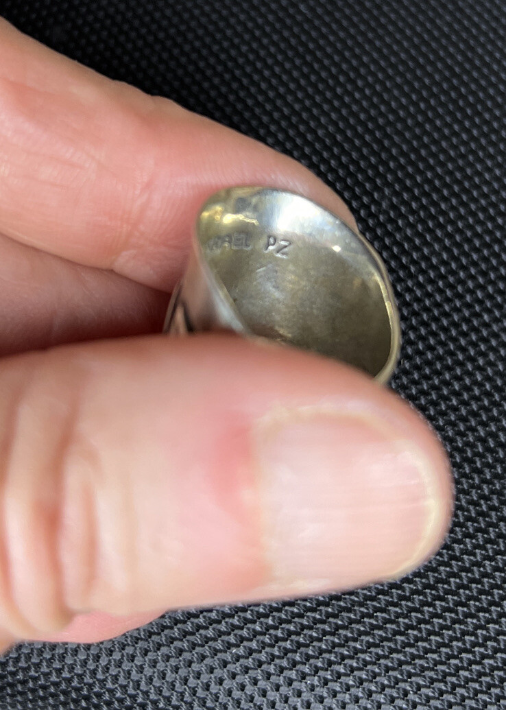 Paz creations sterling silver ring marked 925 Pz Sz 7 leaf design Made In Israel