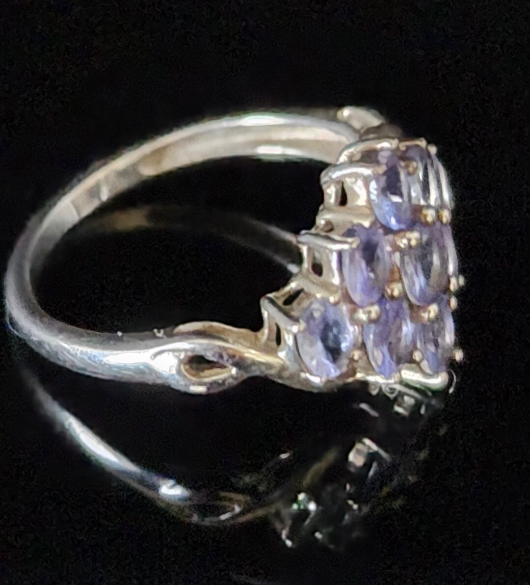 Vintage Sterling Silver Faceted Purple-Lavander Fluorite Ring Size 5.75