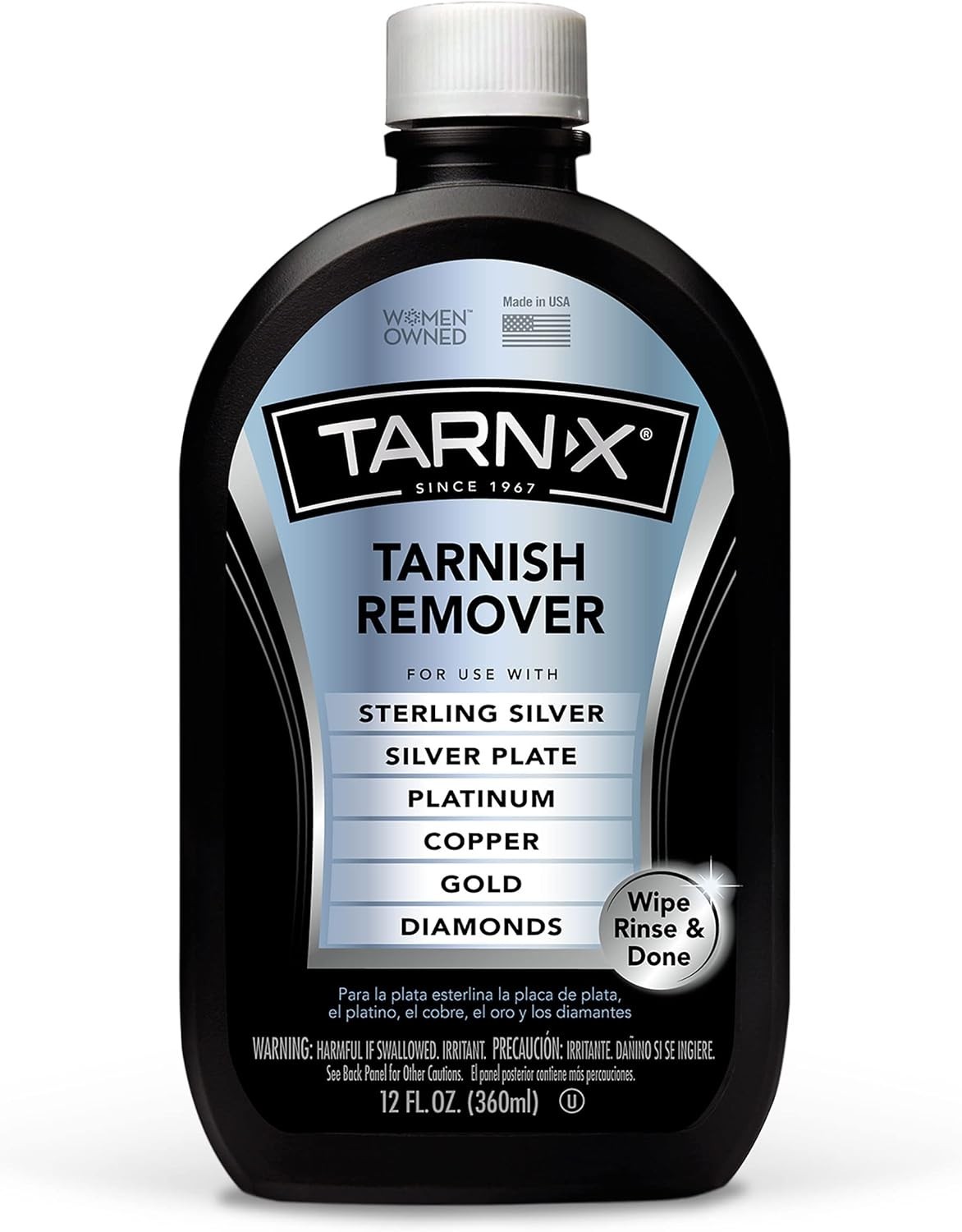 Tarnish Remover – Alcohol-Based Metal Cleaner for Jewelry & Valuables, 12 Fl Oz