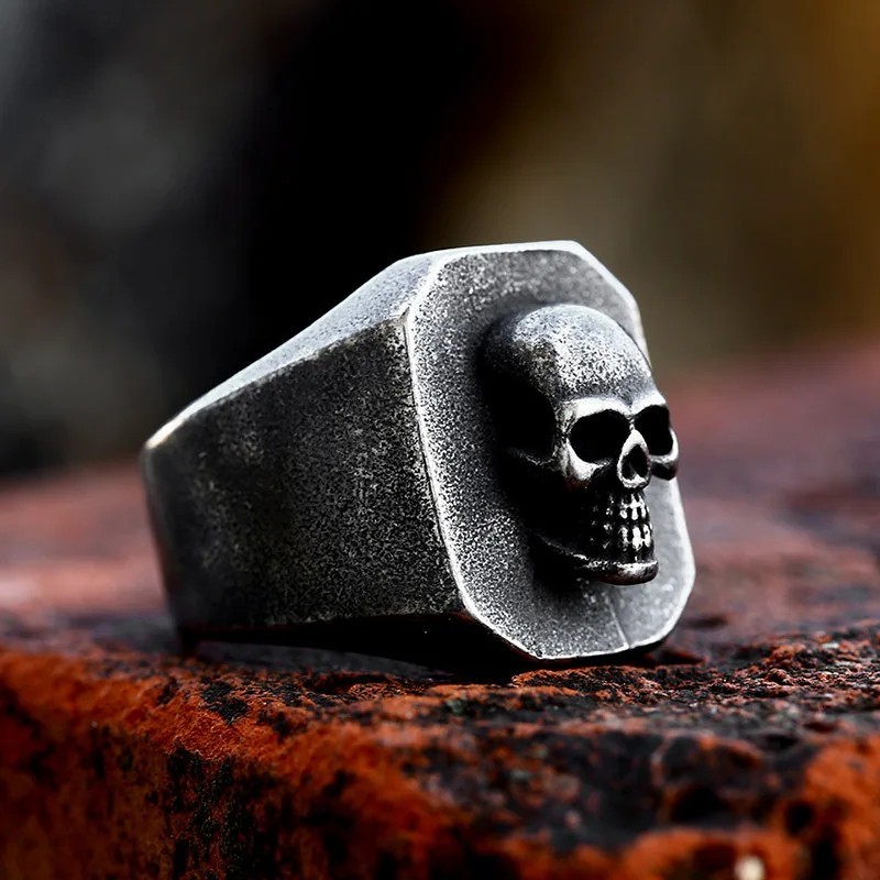 Stainless Steel Skull Ring For Men Gothic Punk Horror Skull Rings