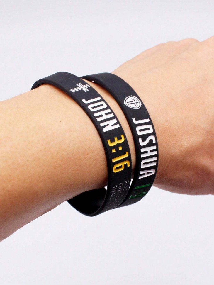 4Pcs Inspirational Bible Verse Silicone Wristband Christian Faith Rubber Band