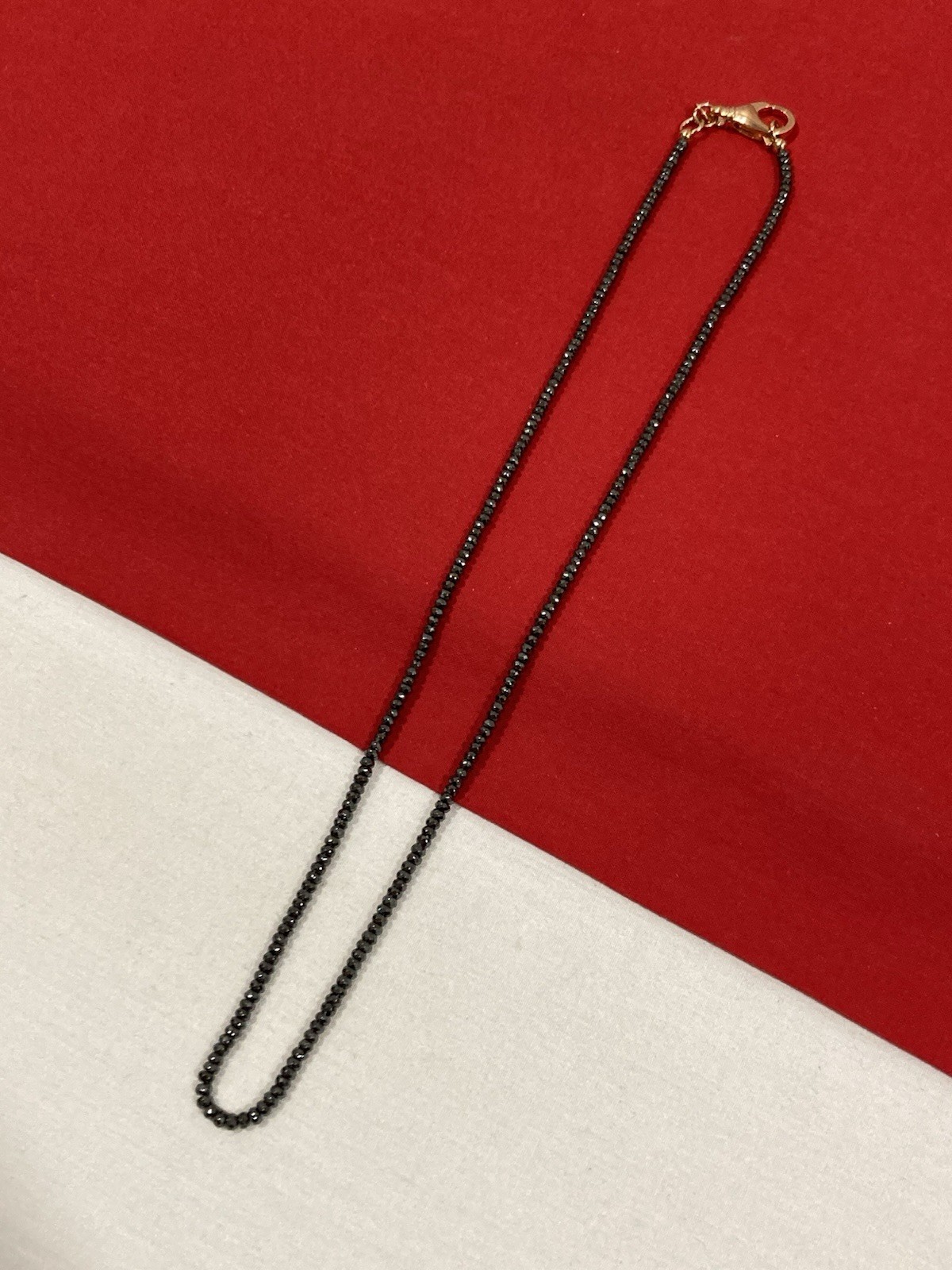Vintage MILOR ITALY BRONZE Hematite Stone Beaded Chain Necklace 20.5″ NEW IN BOX