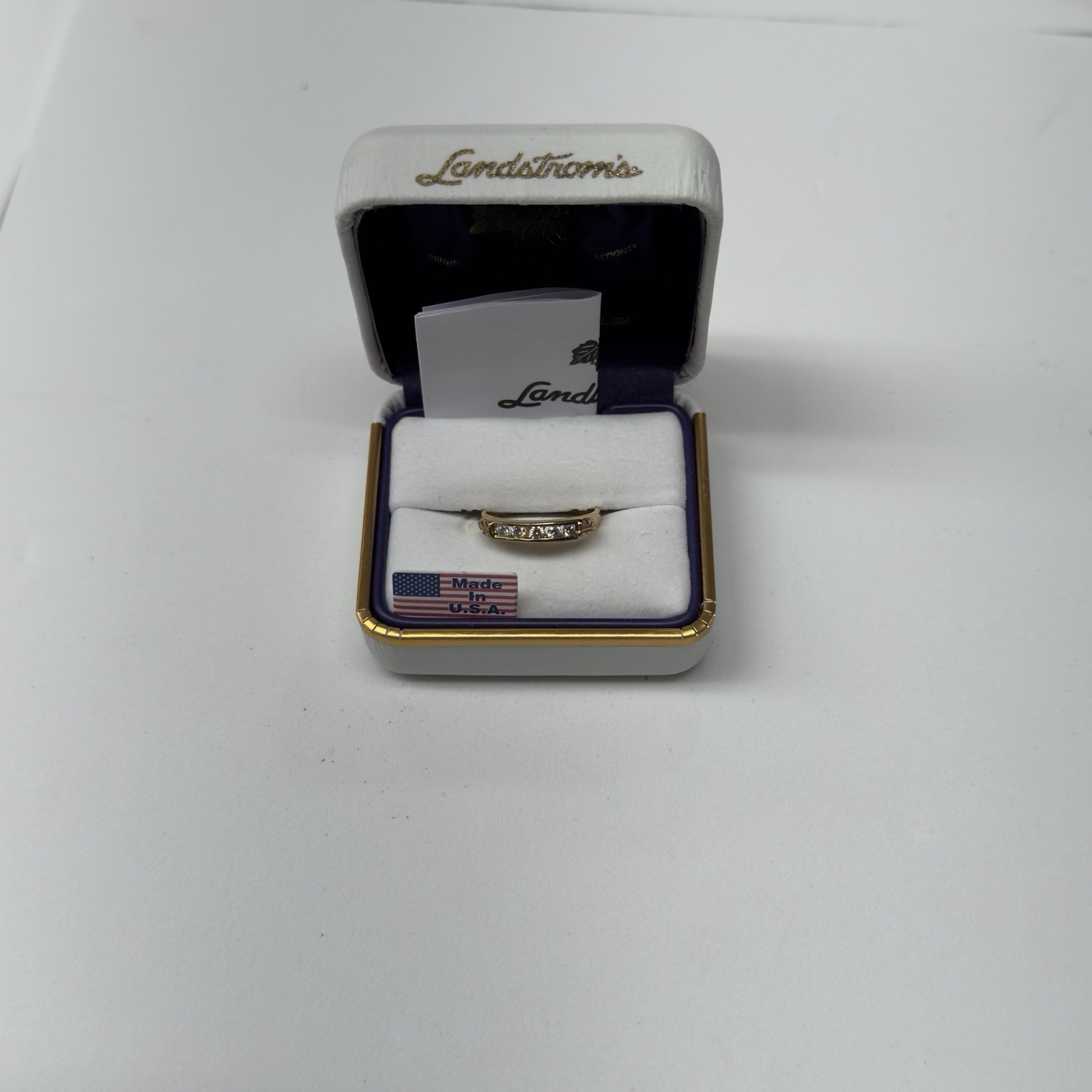 Landstrom’s Black Hills Gold 5 Natural Diamond Wedding Band .25CTW 10K Sz 7