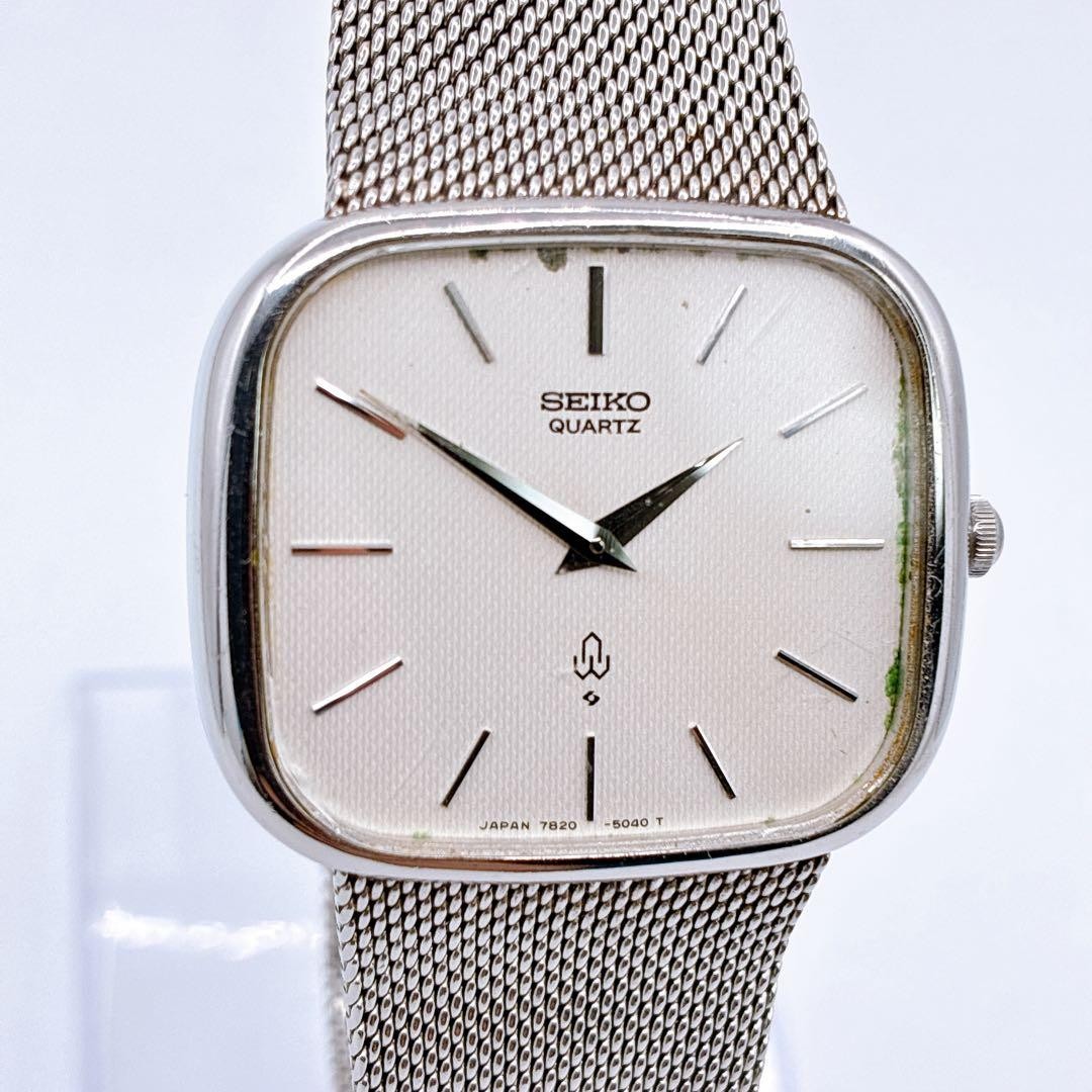 SEIKO 7820-5030 Quartz Watch Original Mesh Bracelet 1977 Working