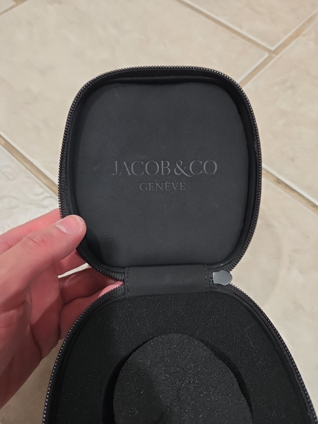 Jacob & Co. Genève Luxury Watch Travel Box – Navy Blue Leather Single Case NEW