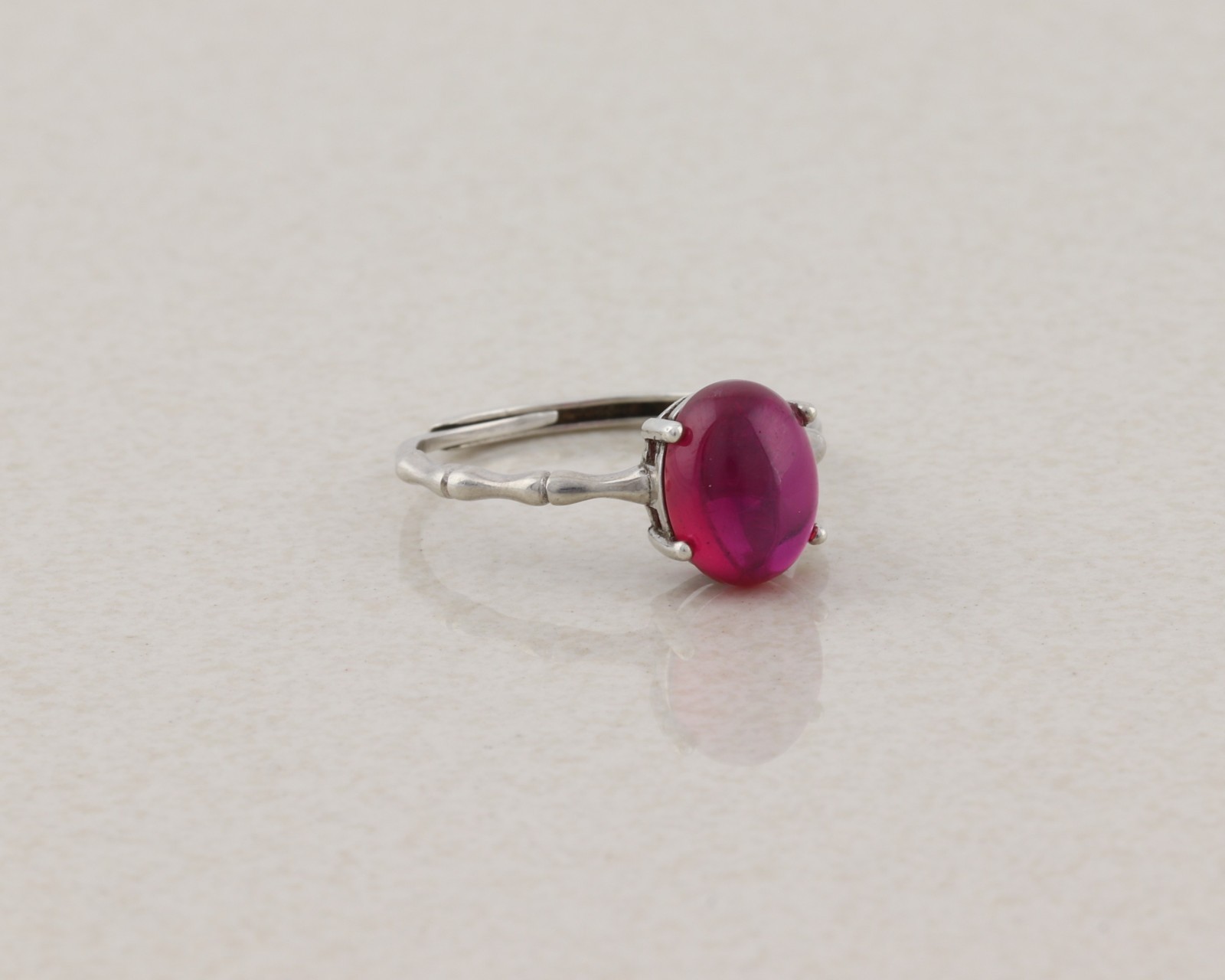 Sterling Silver Lab Created Star Ruby Sapphire Ring Size 7 Adjustable
