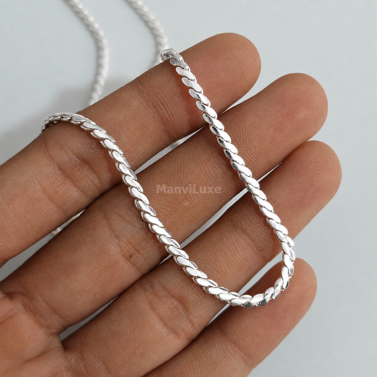8″ Silver Bonded Twisted Rope Chain for Men & Women | Classic Silver Anklet