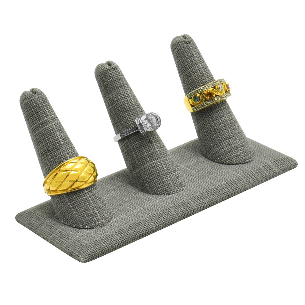 Grey Finger Ring Display Stand Jewelry Ring Display Countertop Display Showcase