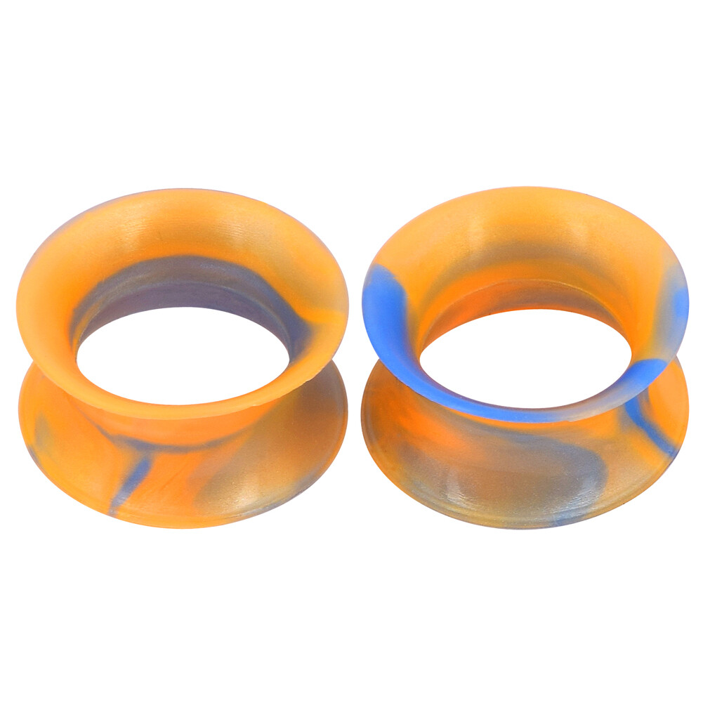 1 Pair Thin Silicone Ear Skin Tunnels Plugs Gauges Earskin Earlets Flesh Gauges