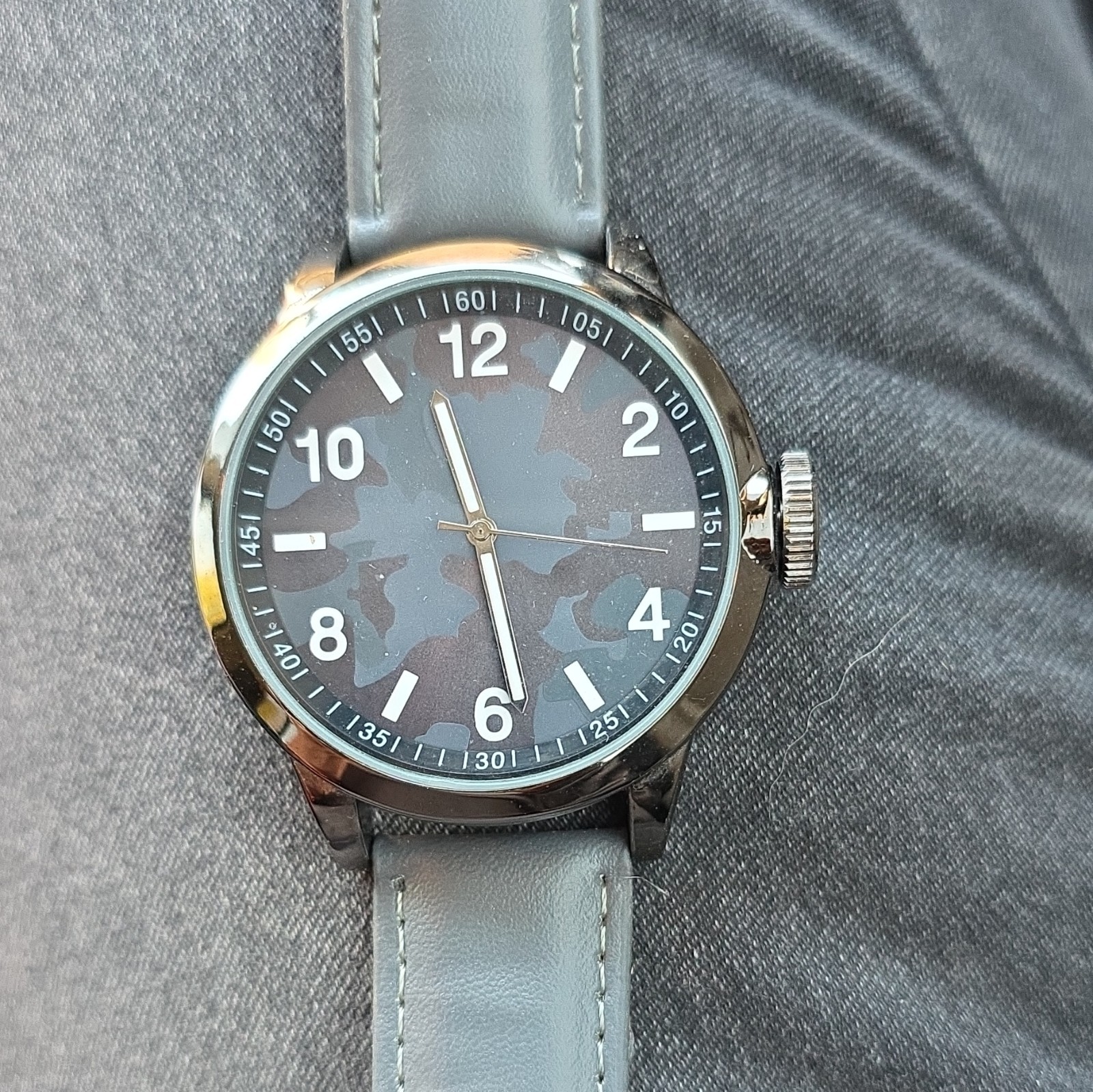 FMD FB118 Women’s Quartz Analog Watch Camo Dial Blue Faux Leather Strap