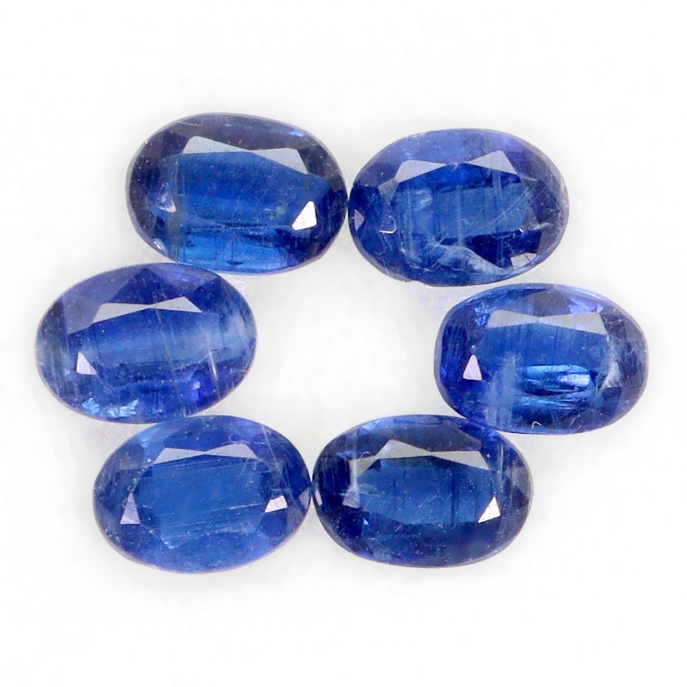 Oval Cut Natural Cornflower Blue Kyanite Nepal 6pcs 5.92ct 7x5mm Lot Gemstone