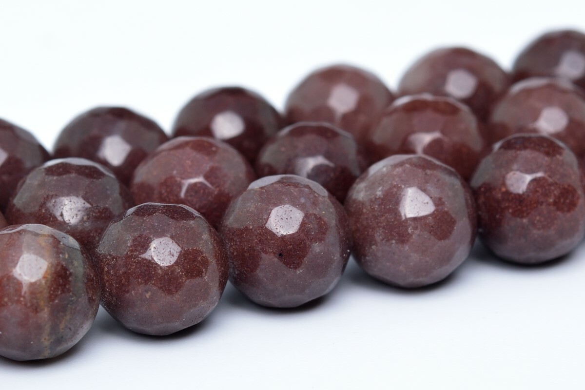 Purple Brown Aventurine Grade AAA Micro Faceted Round Loose Beads 6/8/9-10MM