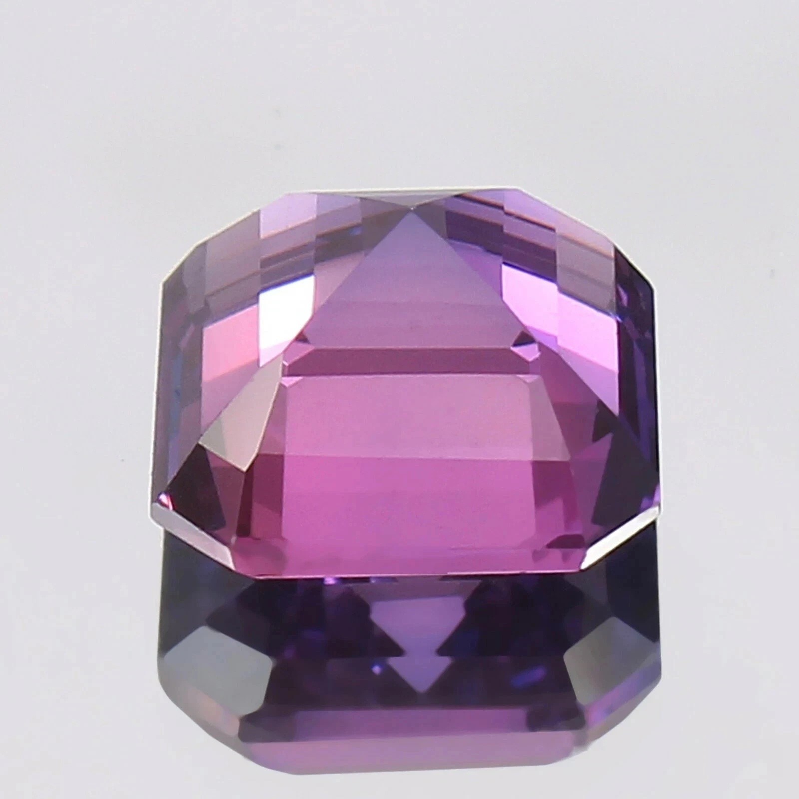 AAA 8.79 Ct Lab-Created Ceylon Purple Pink Sapphire Asscher Cut Certified Loose