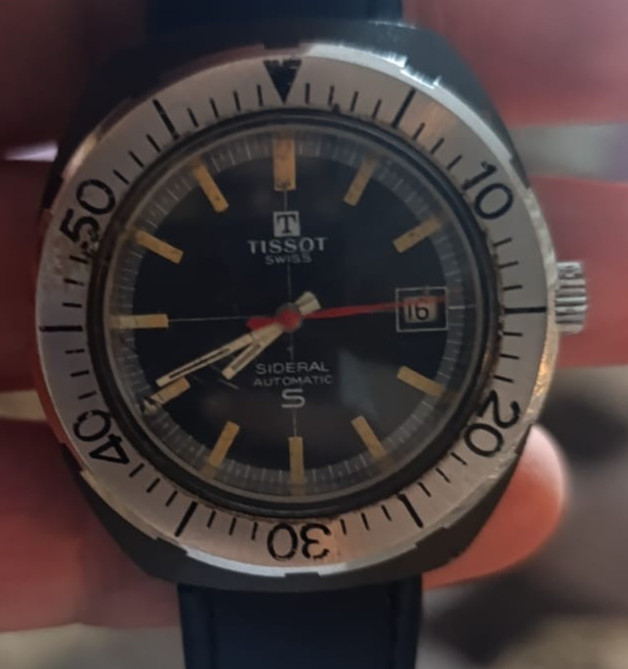 1975 Vintage Tissot Sideral S Automatic Special Dive Watch Fiberglass Working