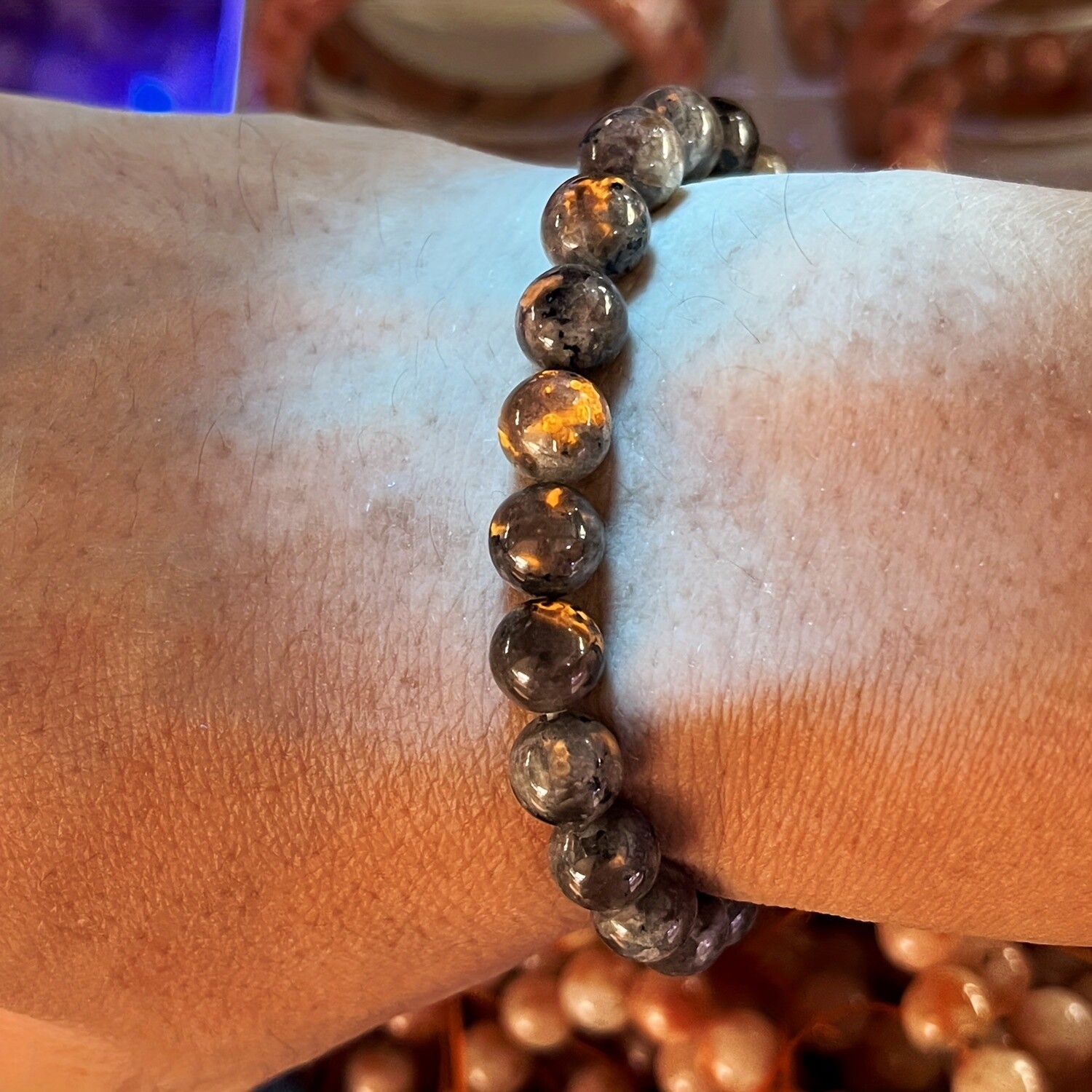 Natural Flame Stone Bracelets Healing Energy Power Crystal Lucky Bracelets 6/8mm