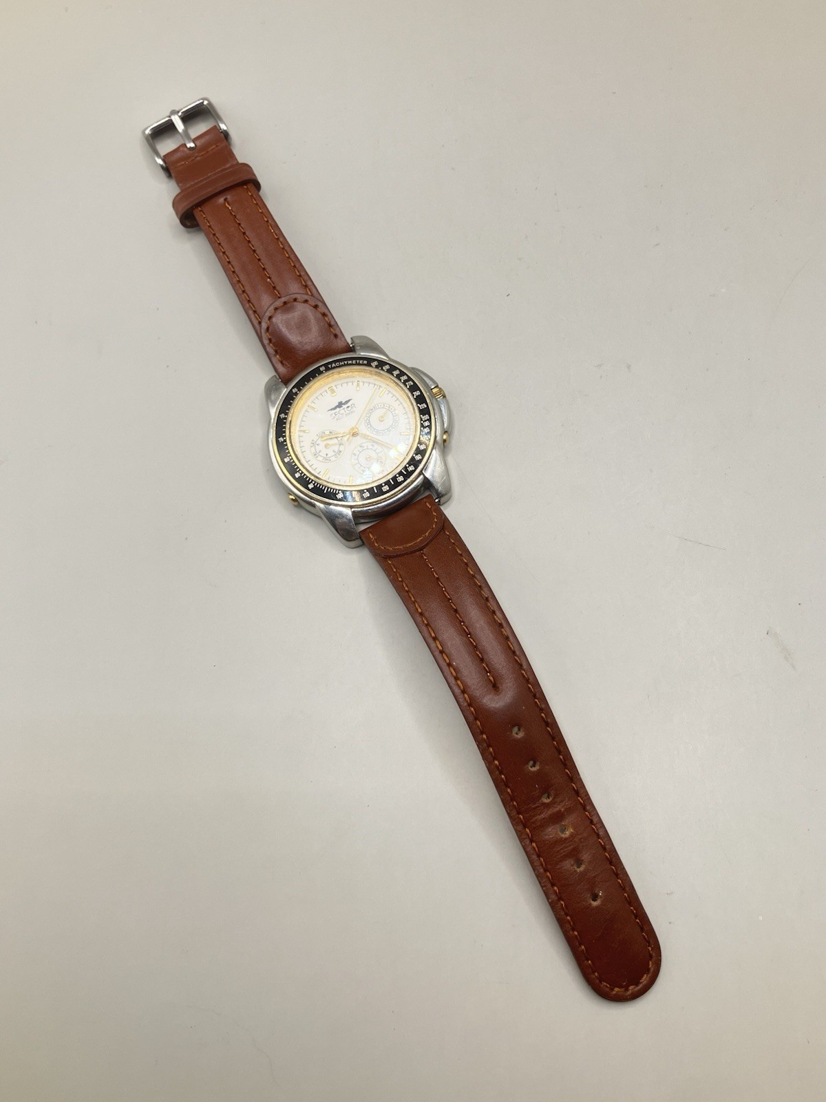 Vintage SECTOR ADV 1000 CHRONO CALENDAR TACHYMETER Swiss Made Leather Strap