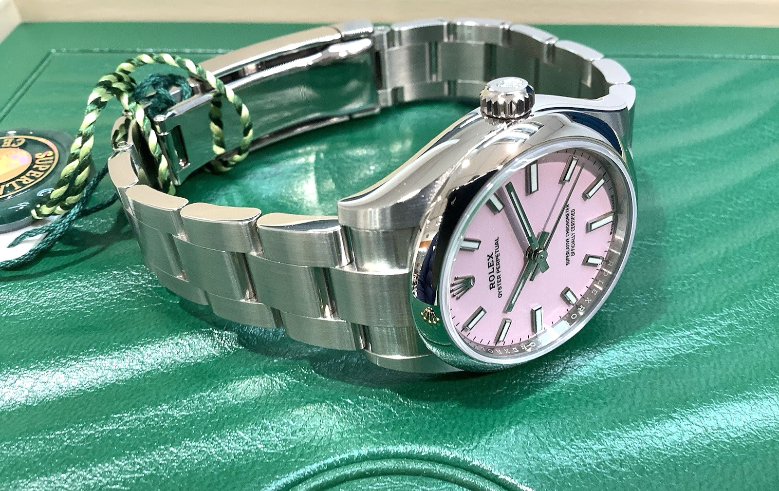 ROLEX 277200 Oyster Perpetual CANDY PINK 31mm Complete Set & Both Tags Still NIB