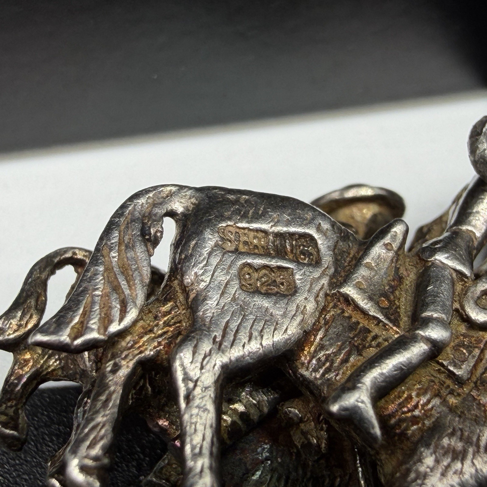 Vtg Sterling Silver Man of La Mancha Don Quixote Sancho Panza Charm See Details