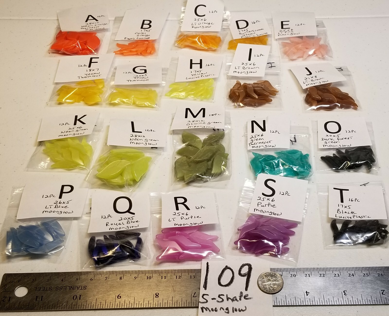 Vtg Moonglow Thermoset Lucite Plastic S Squiggly Shape For Jewelry Repair Craft