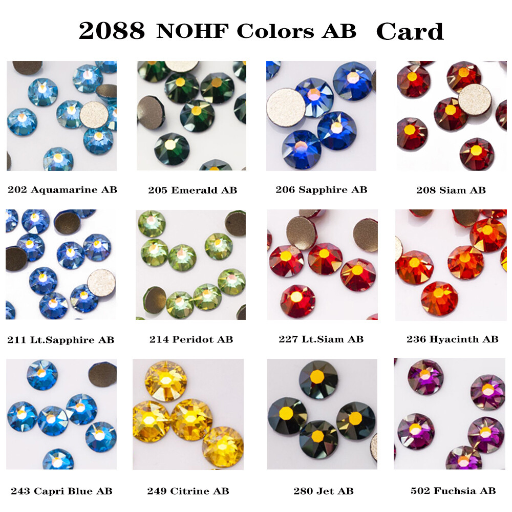 2088 8Big 8Small No hotfix Many Colors Nail Art Rhinestones Glass Stress Crystal