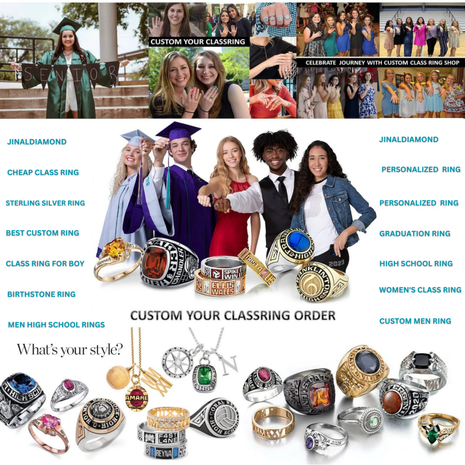 Order Now For 2026 Graduation Women High School Class Ring Custom Oval Gemstone