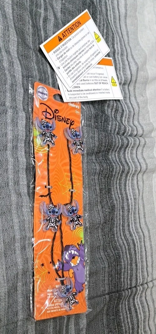 Claire’s Disney Stitch Light up Necklace SEALED BRAND NEW