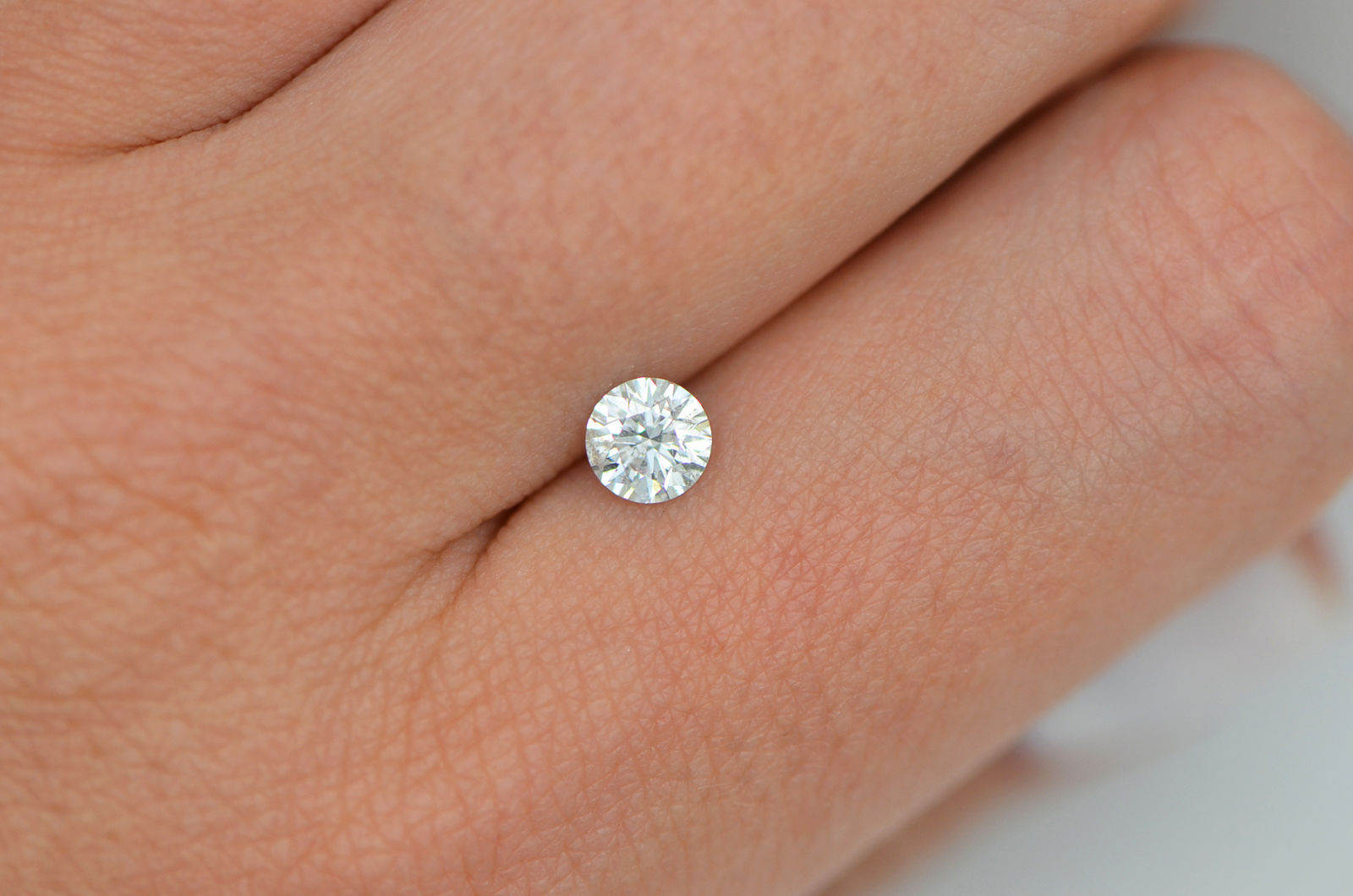 Round Shape Diamond White Certified Real Loose G/SI3 Enhanced 5.07 MM 0.50 Carat