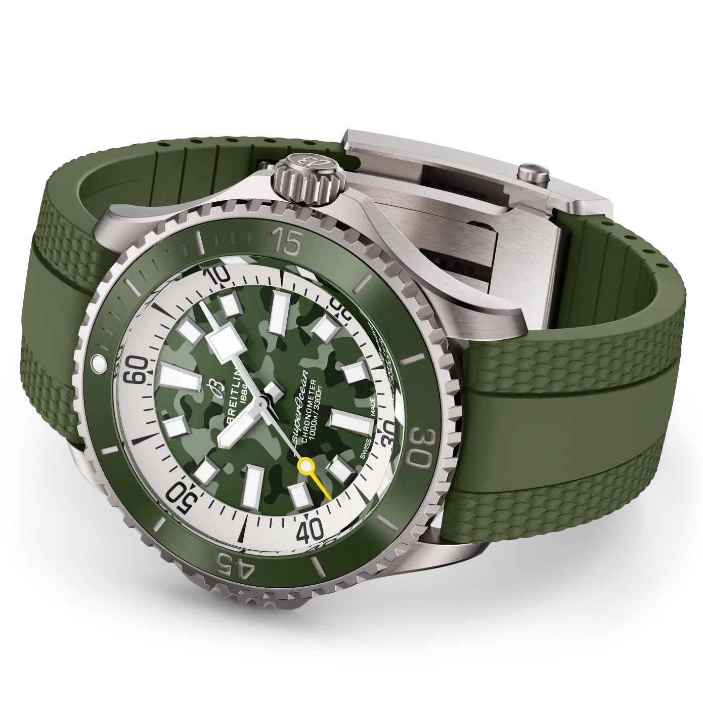 Breitling Superocean E10379D31L1S1 46mm Super Diver Green Dial Box & Papers