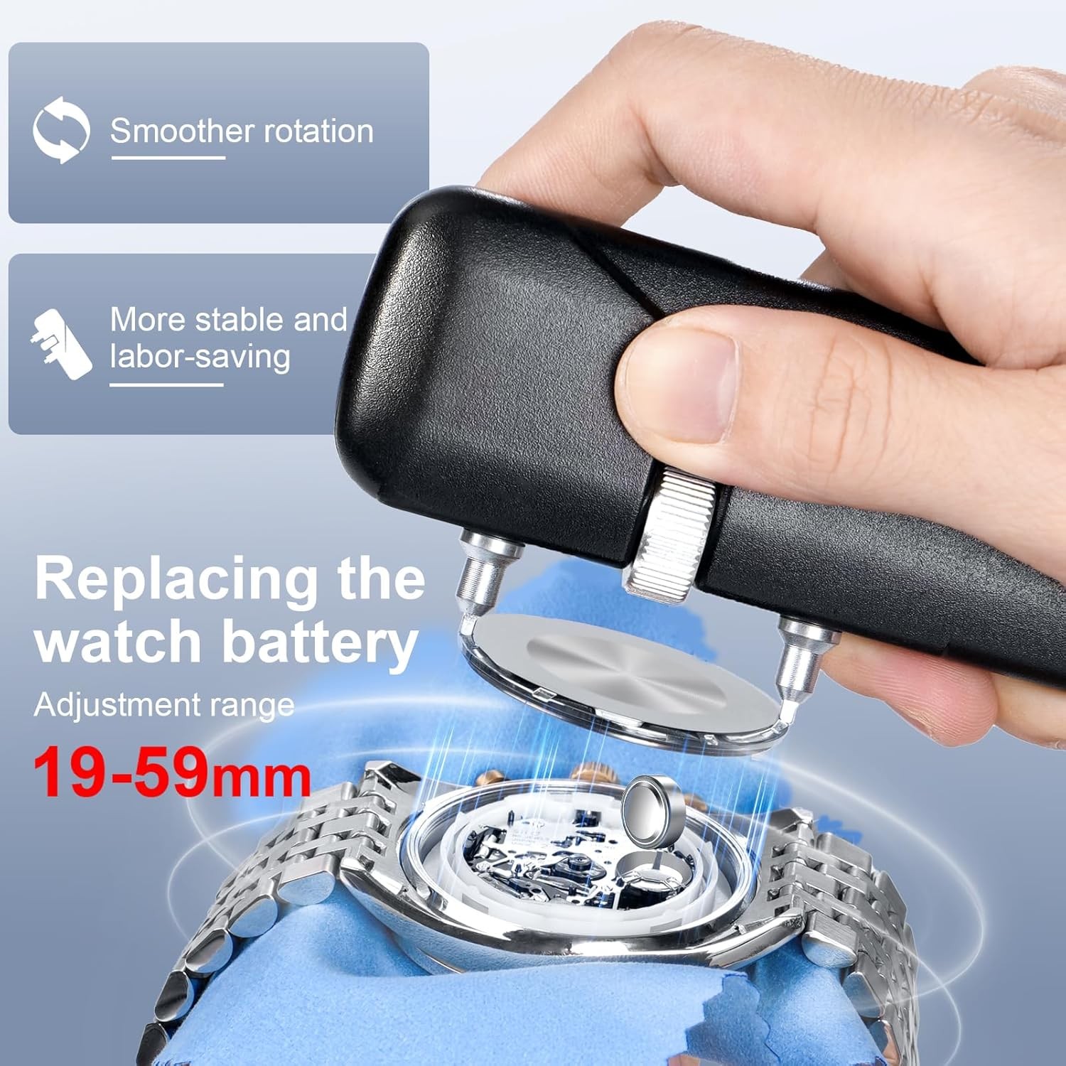 Watch Repair Kit Case Opener Wrench Set with Spring Bar Tool & Back Remover Pro