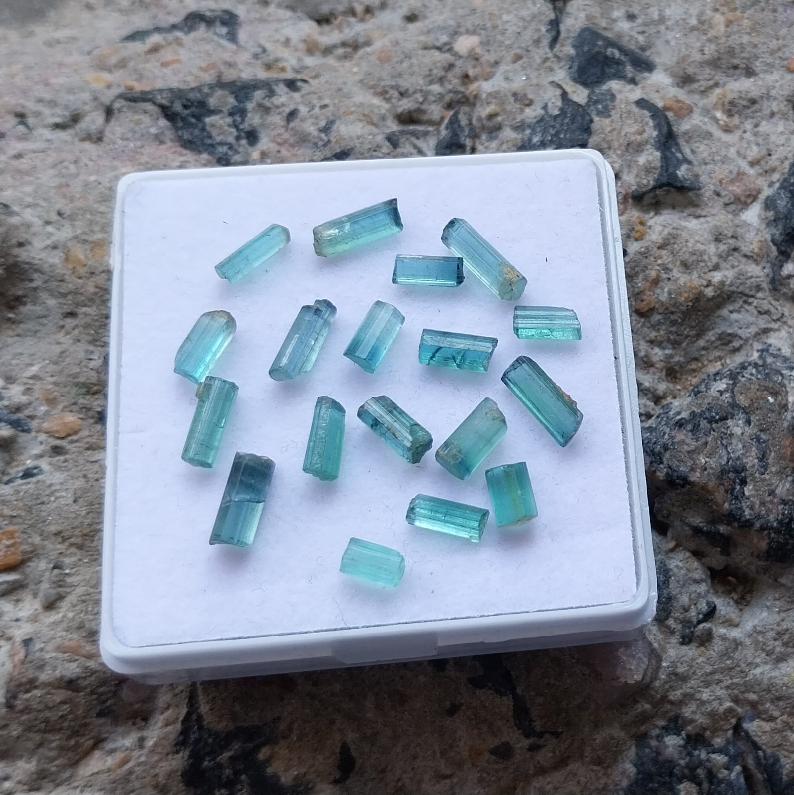 14.75 Ct 6 to 9.5 MM Natural Blue Color Tourmaline Raw Rough Pencil 18 PCS Lot