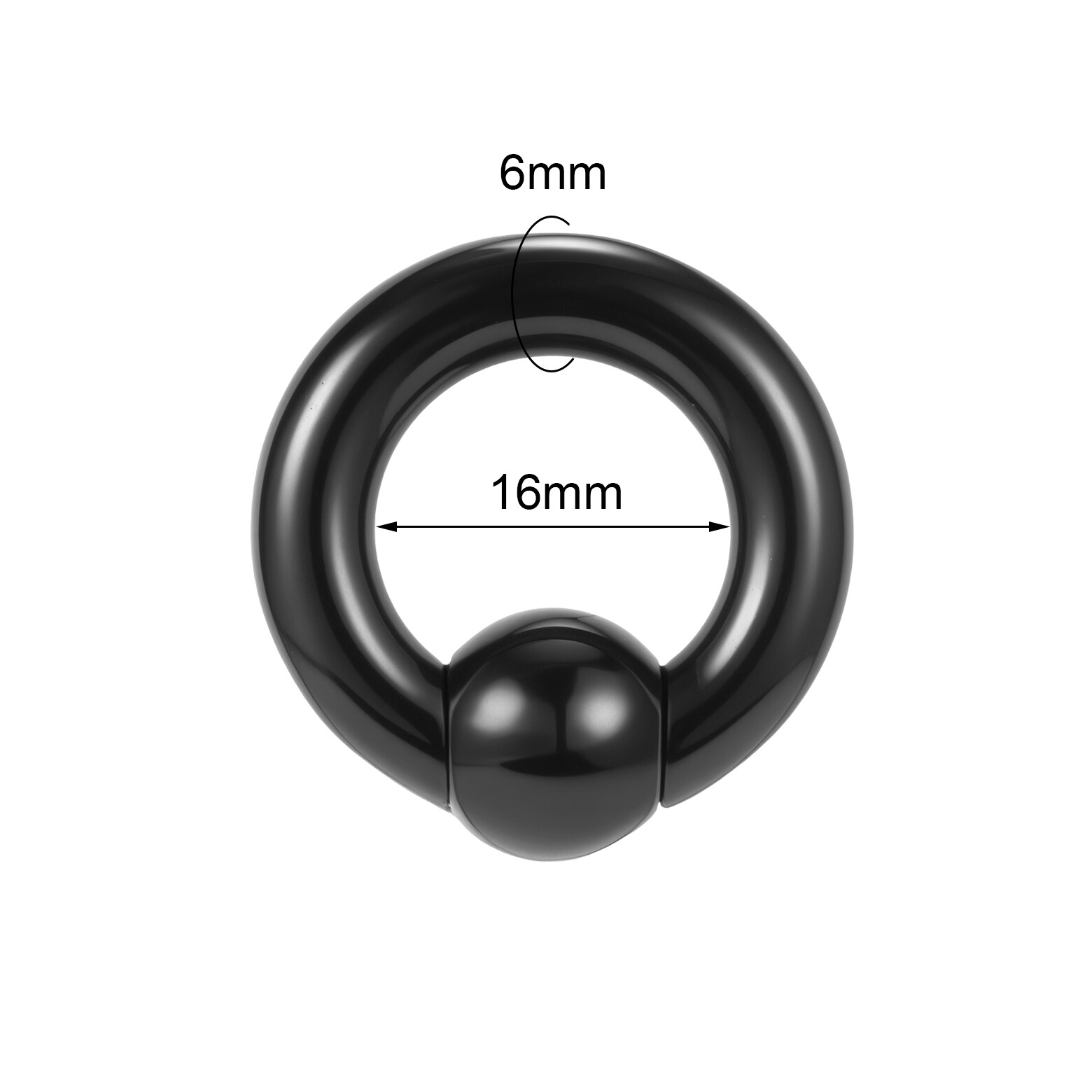 1 Pair Acrylic Captive Bead Rings Black CBR Large Septum Ring Ear Gauges Jewelry