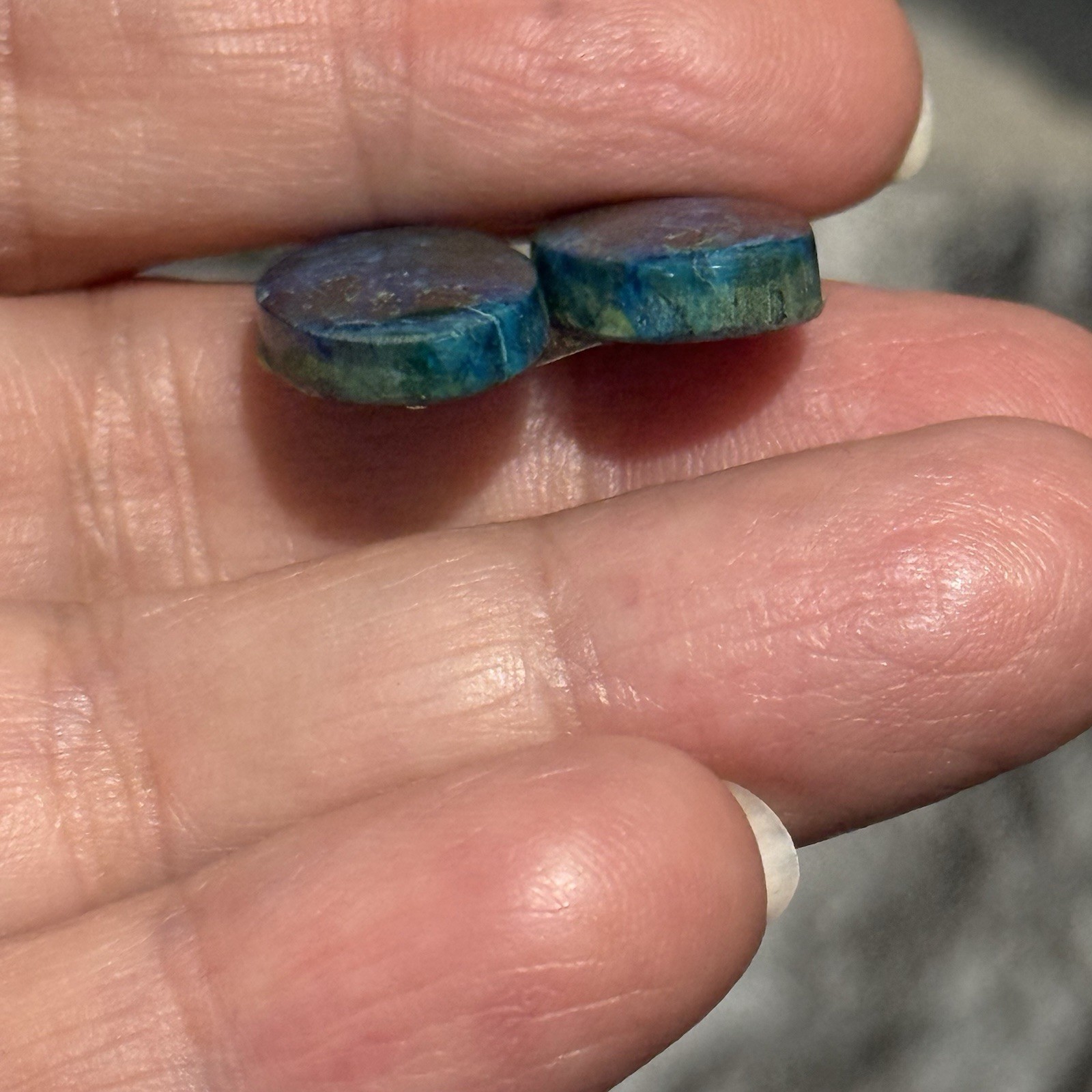 19.35ct 20.4×12.2×4.6mm Pair Of Rare Green Blue Shattuckite Oval Cabochons Gems