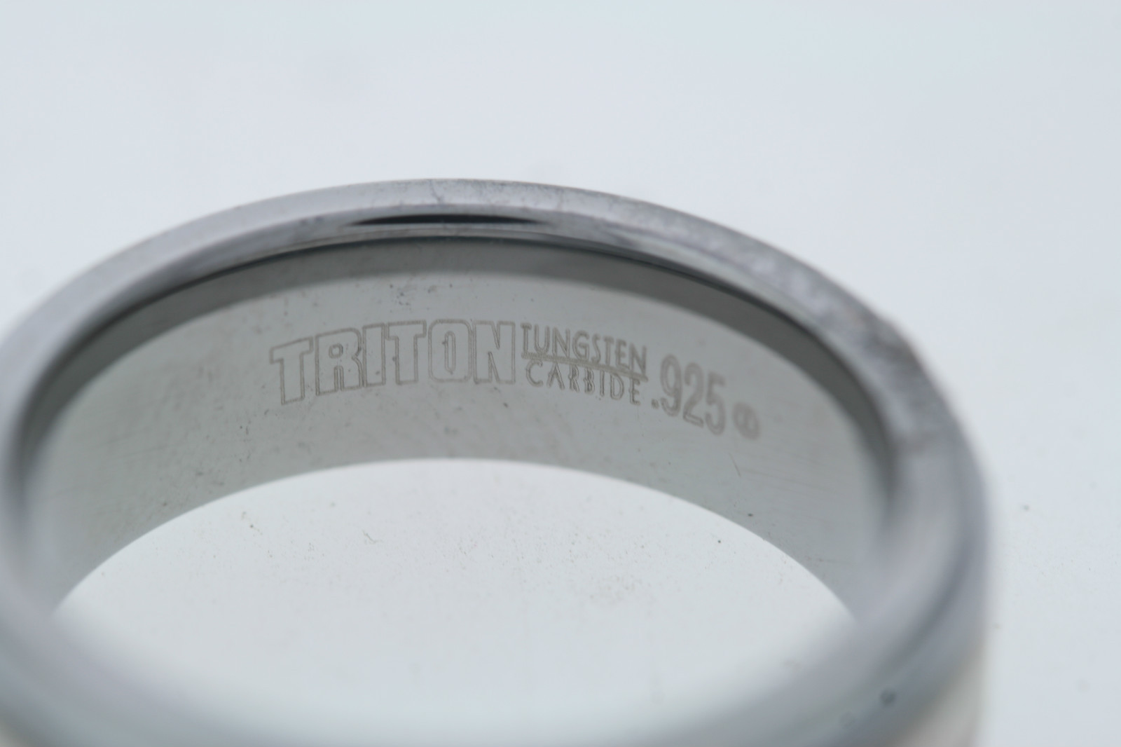 TRITON Tungsten Carbide & Sterling Silver Two-Tone 7mm Step Edge Band Ring