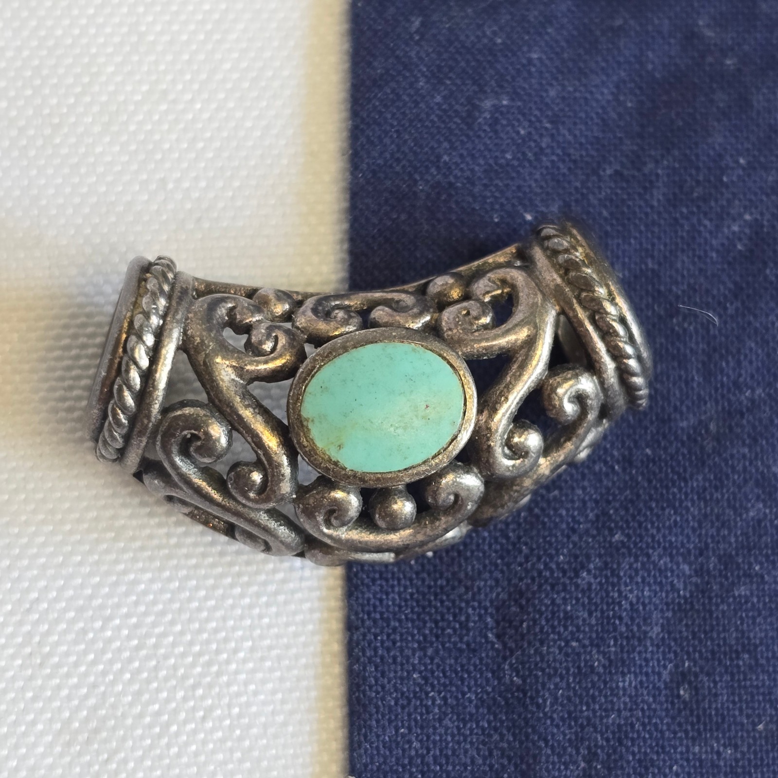 Sterling Silver Slider Charm 8.05g Fine Jewelry Turquoise look *READ*