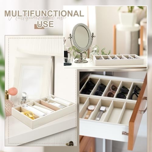 Pcs Velvet Sunglasses Organizer Tray 6 Grid Sunglass Organizer Velvet 2 Beige