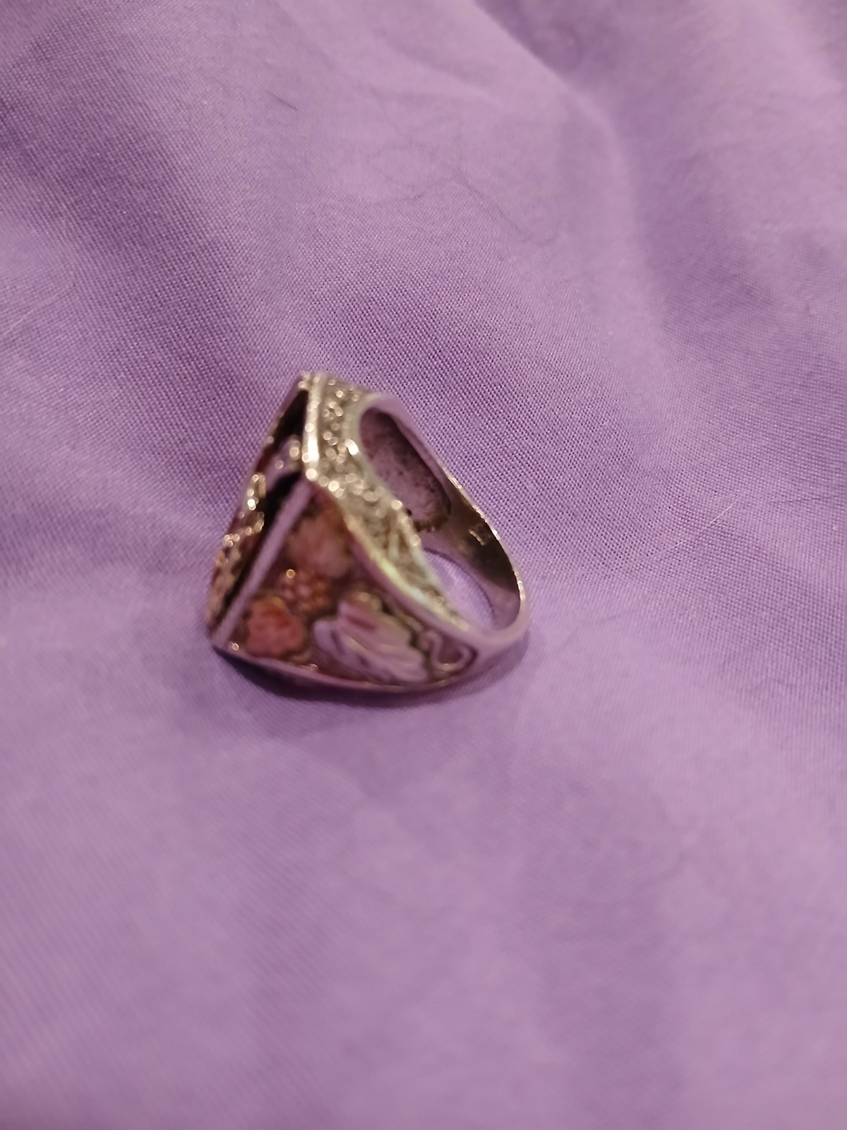 14K Yellow Gold Ring Size 8 Square Rose Gold Tone Bird/Eagle Motif