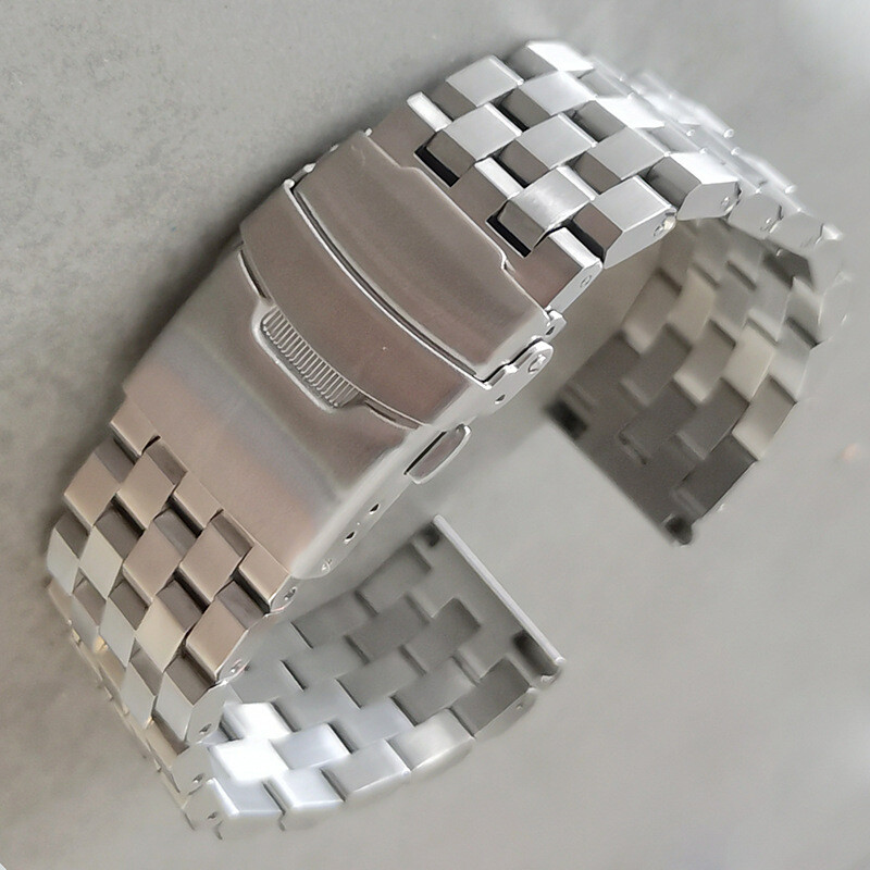 Men’s 18 20 22 24 26mm Heavy Brushed Bracelet Stainless Steel Watch Band Strap
