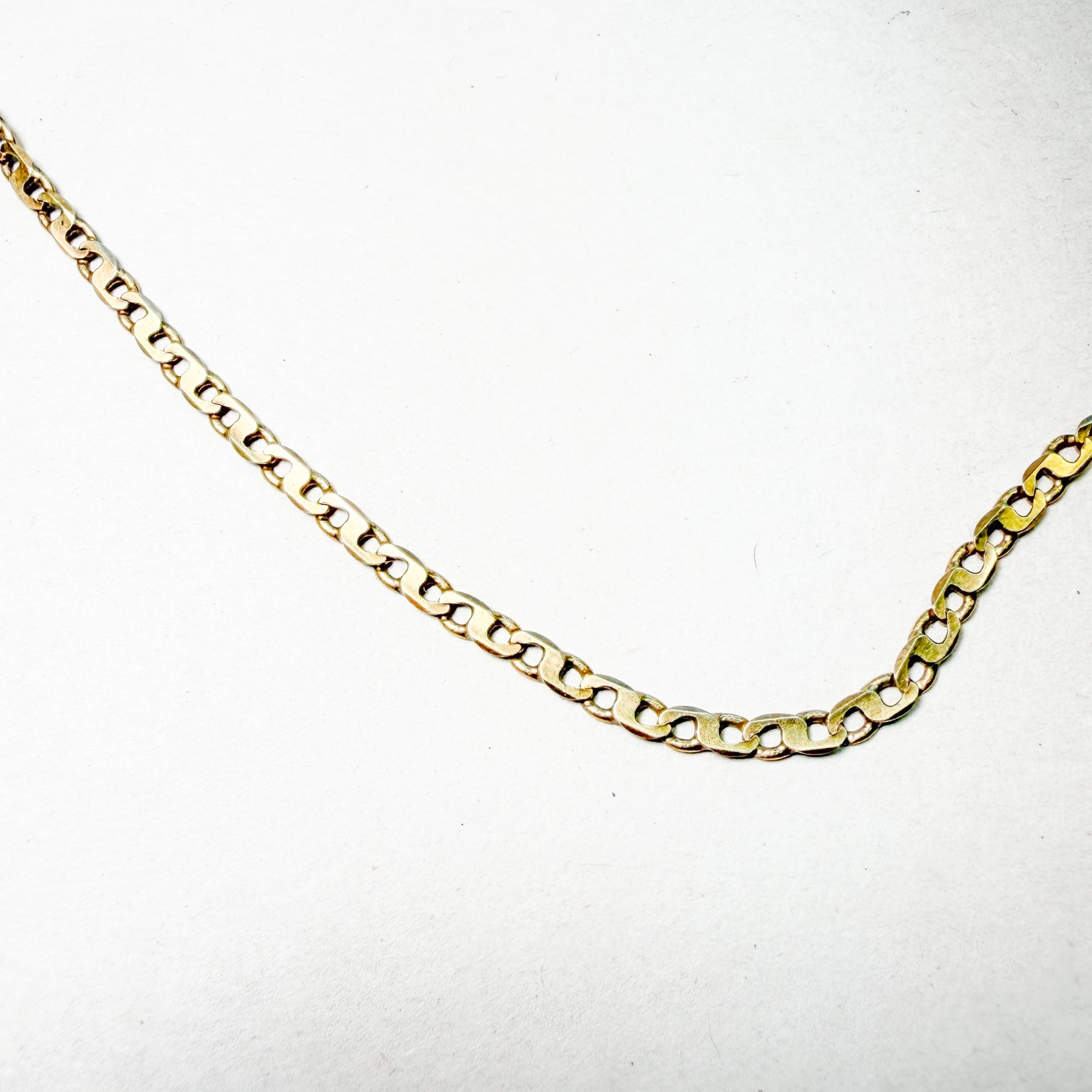 18K Yellow Gold Mariner Anchor Chain Necklace Solid Made in Italy 13.3g 25in 3mm